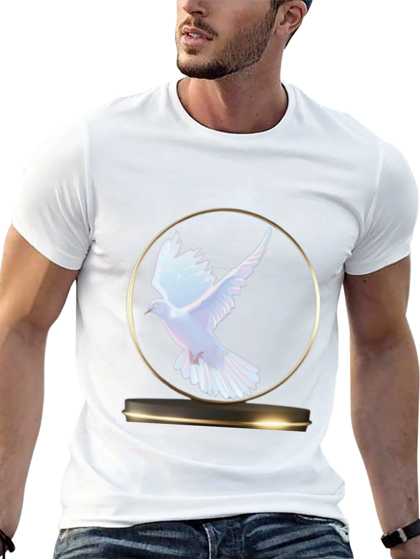 Dove Graphic T-Shirt - Black Casual Tee