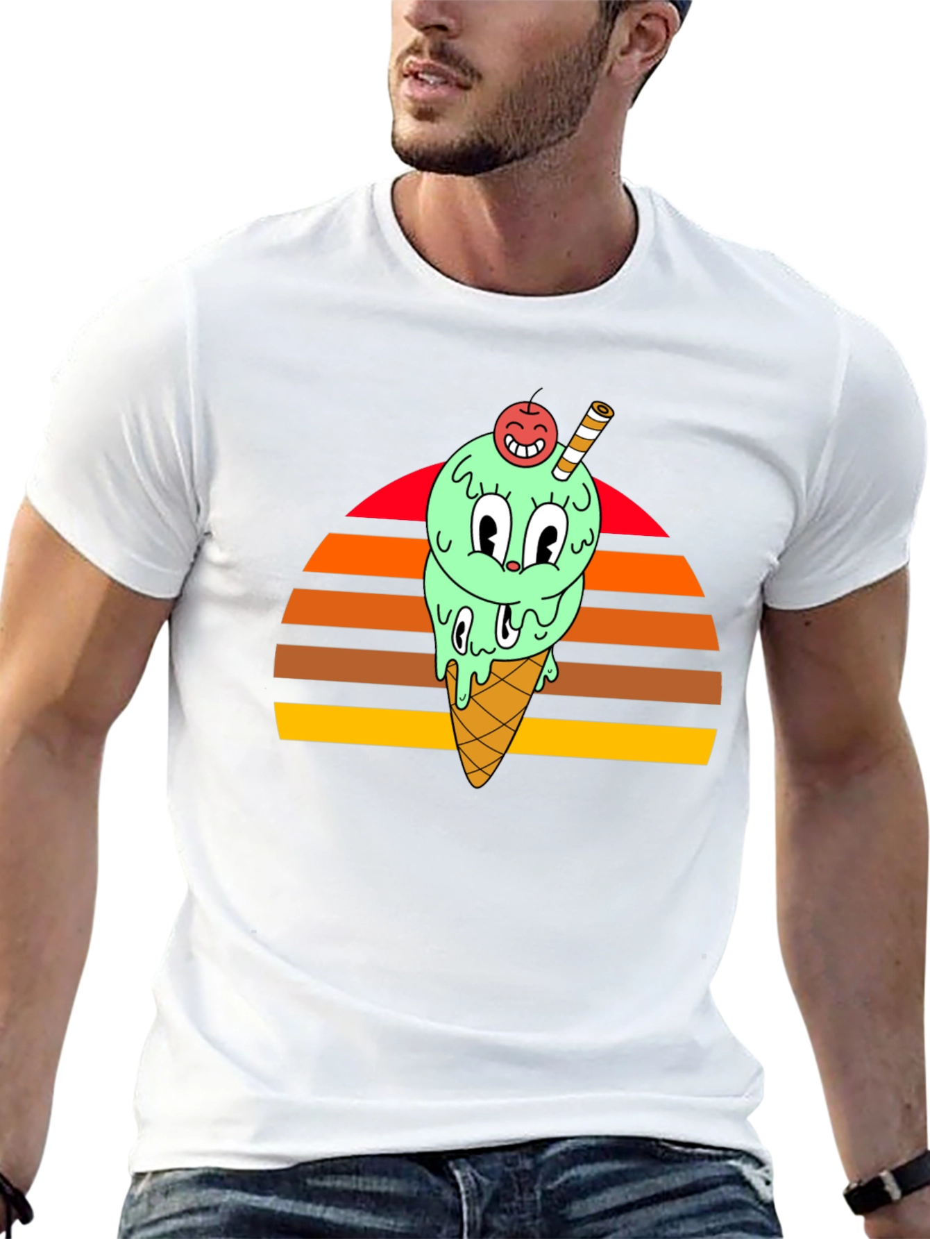 Retro Cartoon Ice Cream T-Shirt