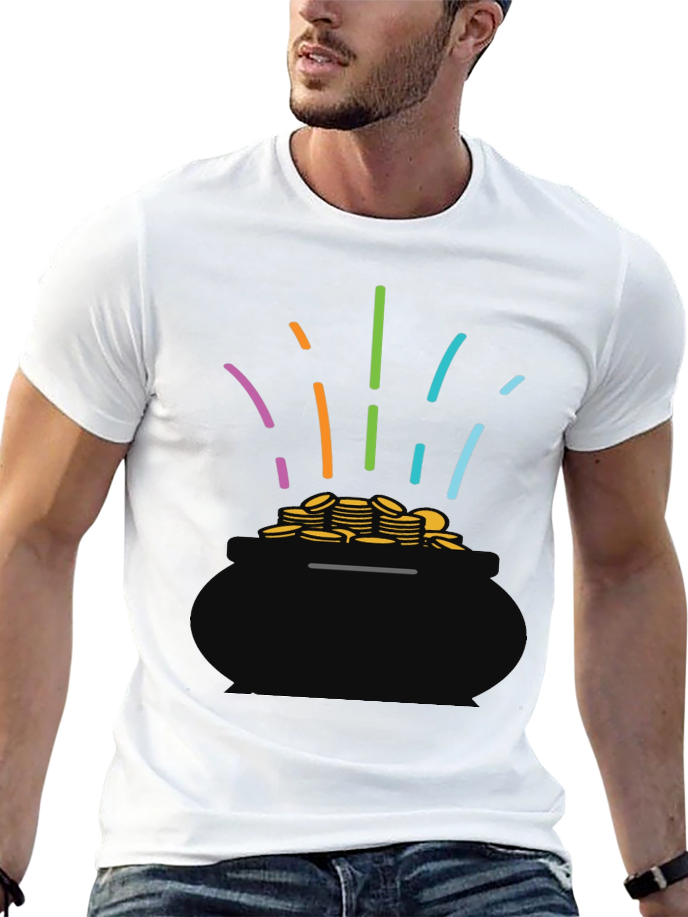 Lucky Pot of Gold Black T-Shirt