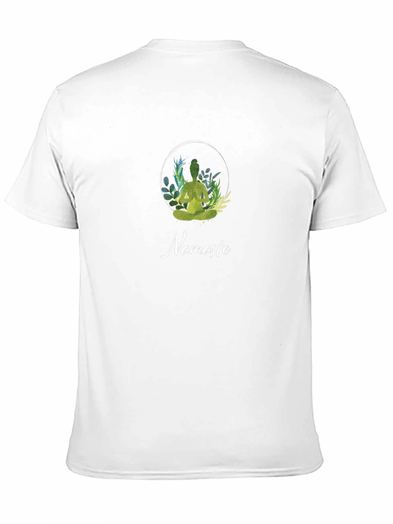 Namaste Yoga T-Shirt - Green Buddha Design