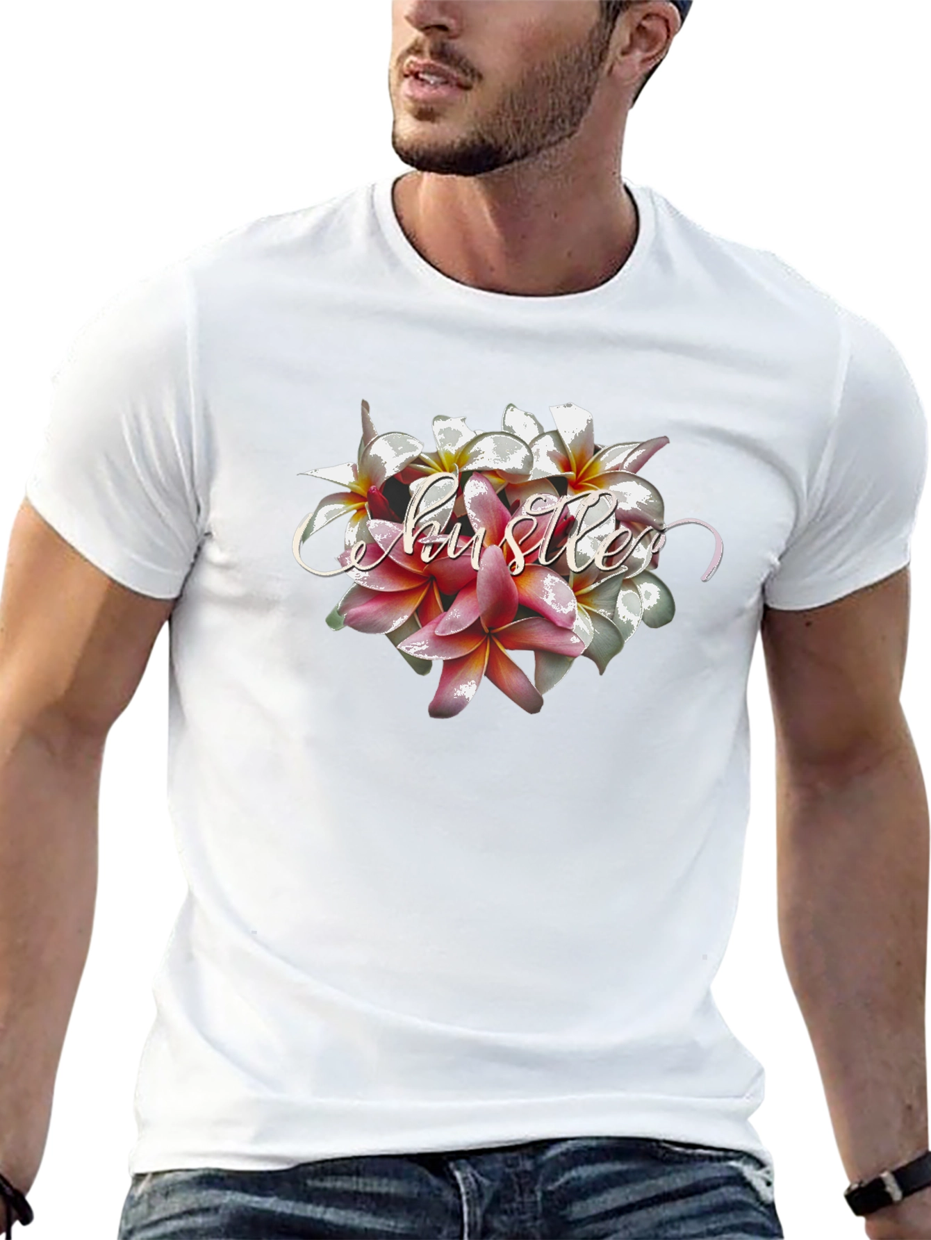 Floral Hustler Tee - Stylish Graphic T-Shirt
