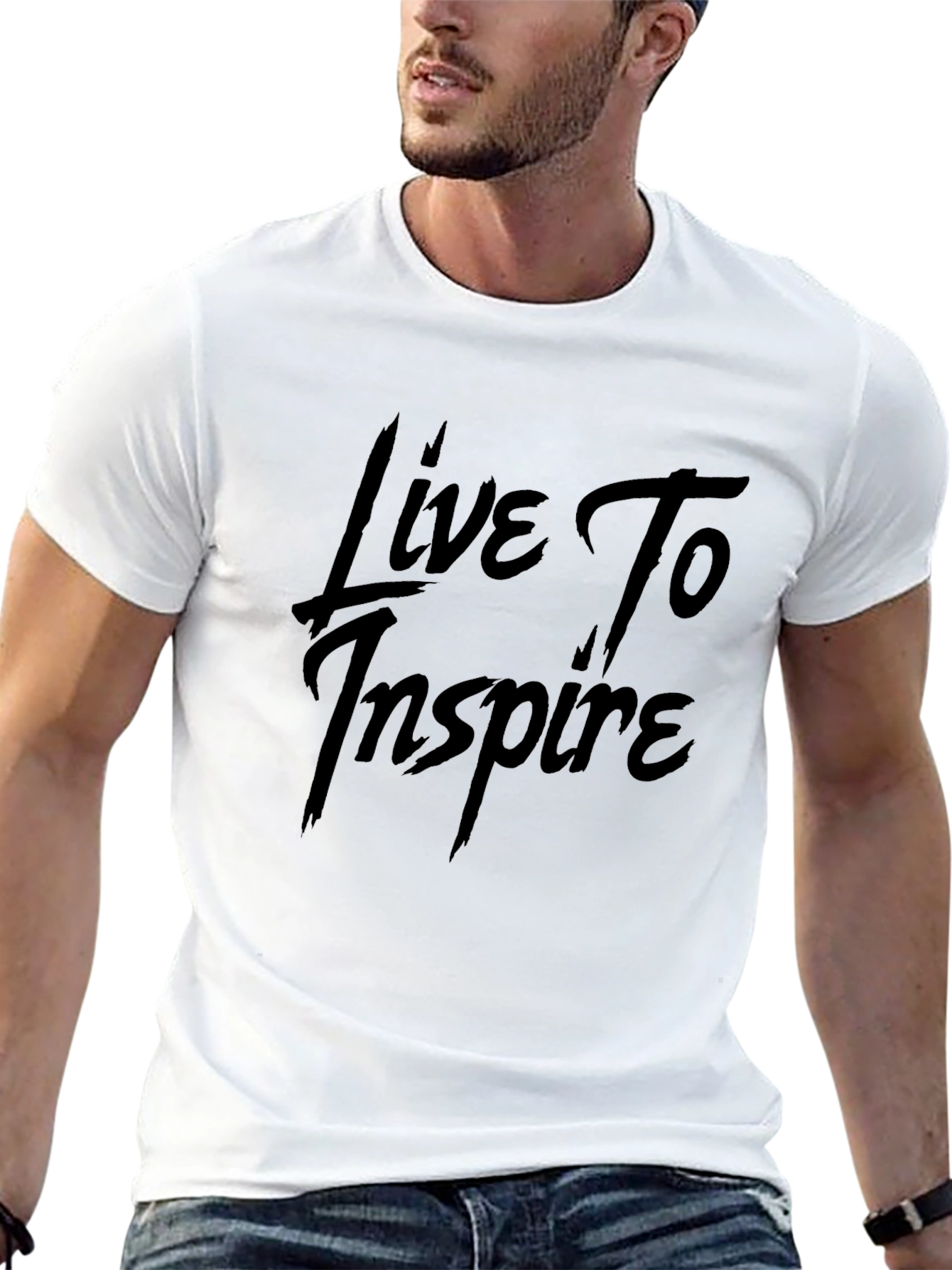 Live To Inspire Black Graphic Tee - Inspirational Style