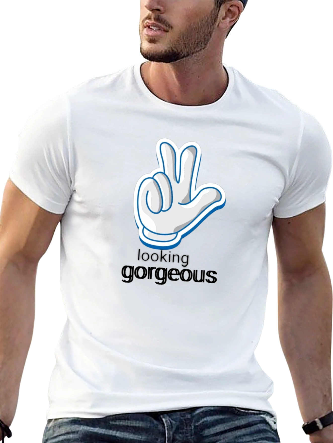 Looking Gorgeous Black Cotton T-Shirt