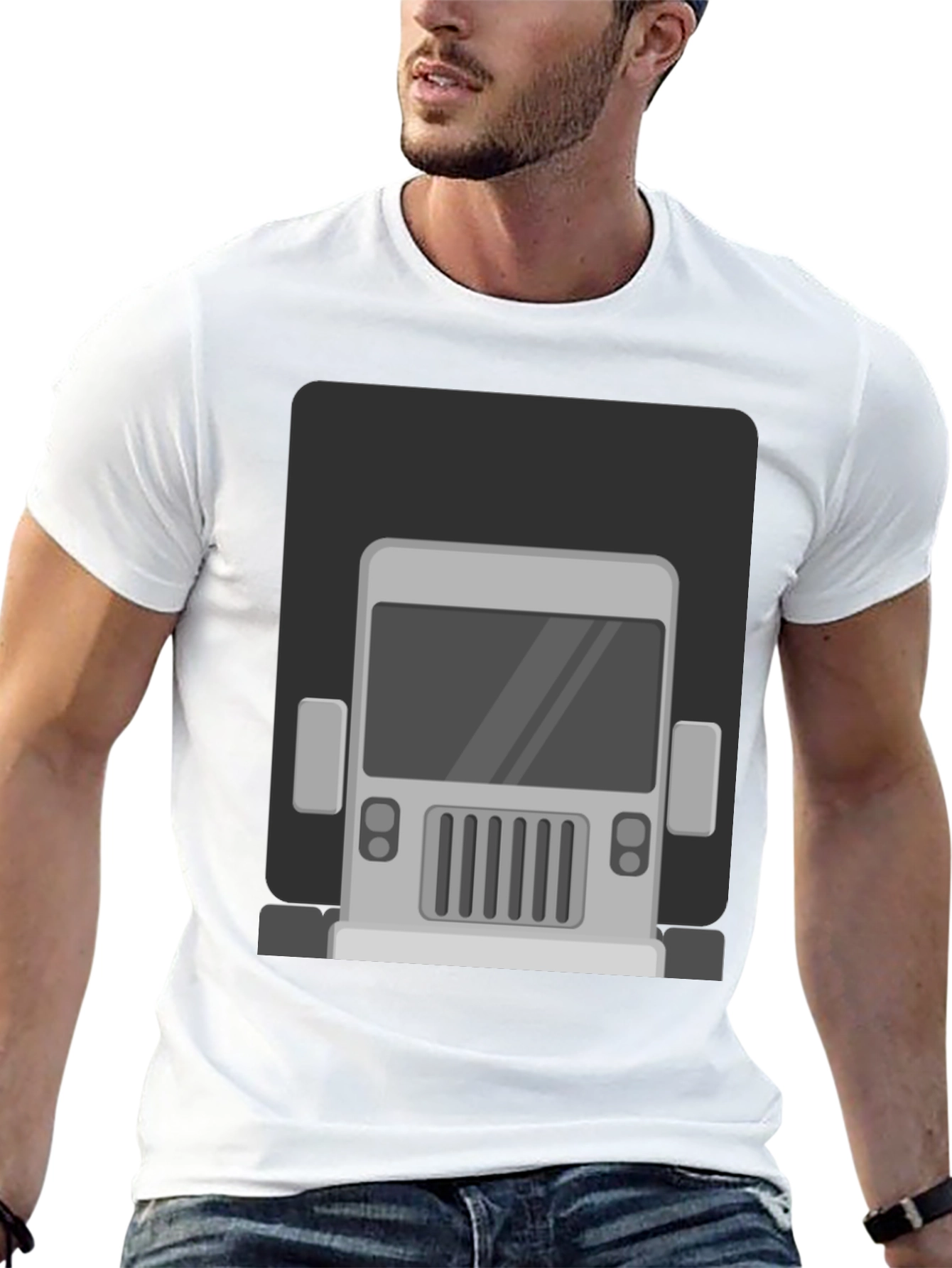 Truck Graphic Print T-Shirt - Mens Black Tee