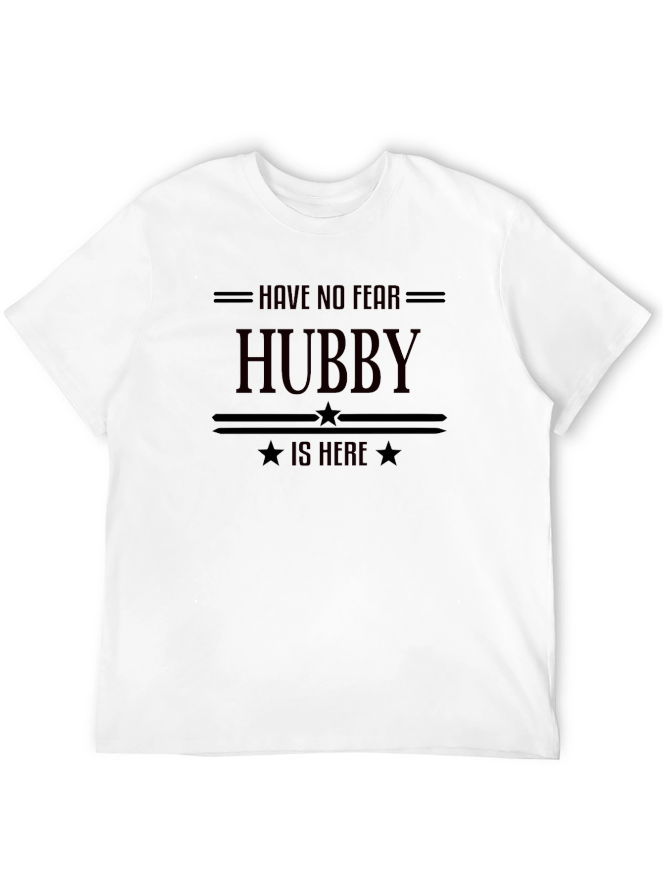 Hubby is Here Graphic Tee - Black Cotton Blend