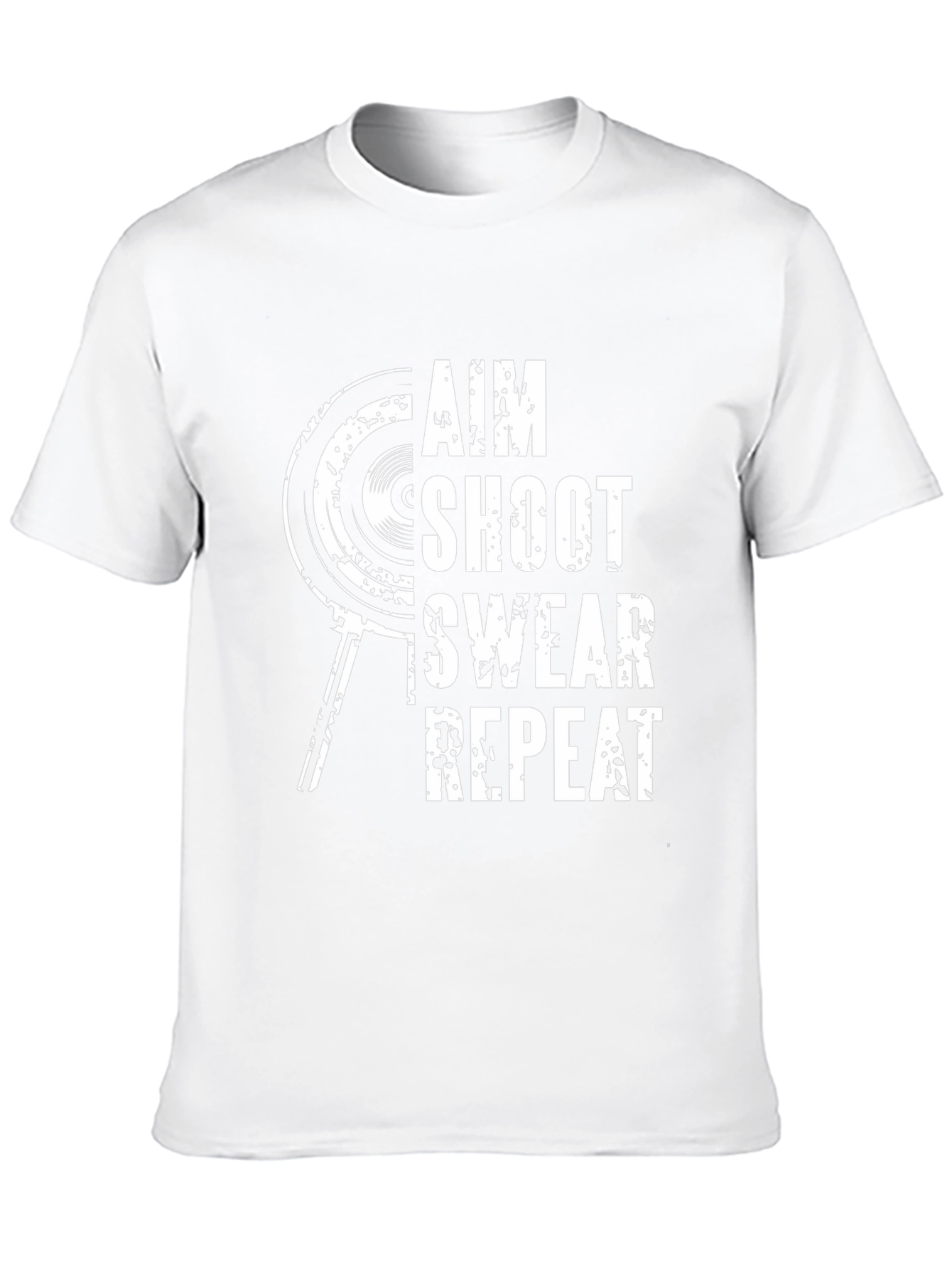 Aim Shoot Swear Repeat Black Graphic Tee