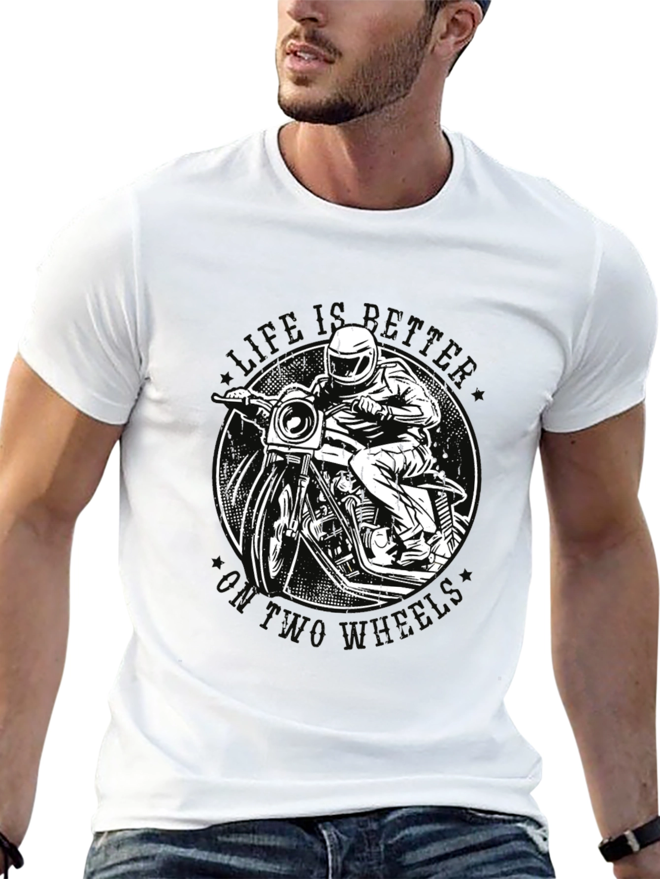 Life is Better on Two Wheels Black T-Shirt