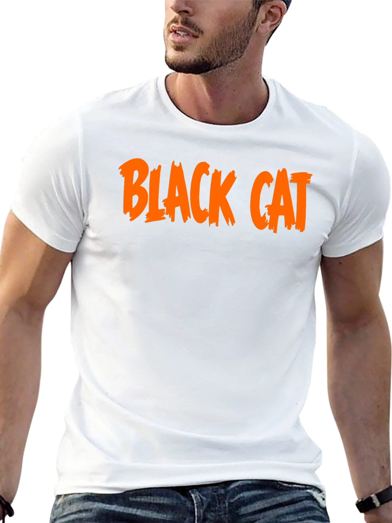 Black Cat Graphic Tee - Halloween T-Shirt