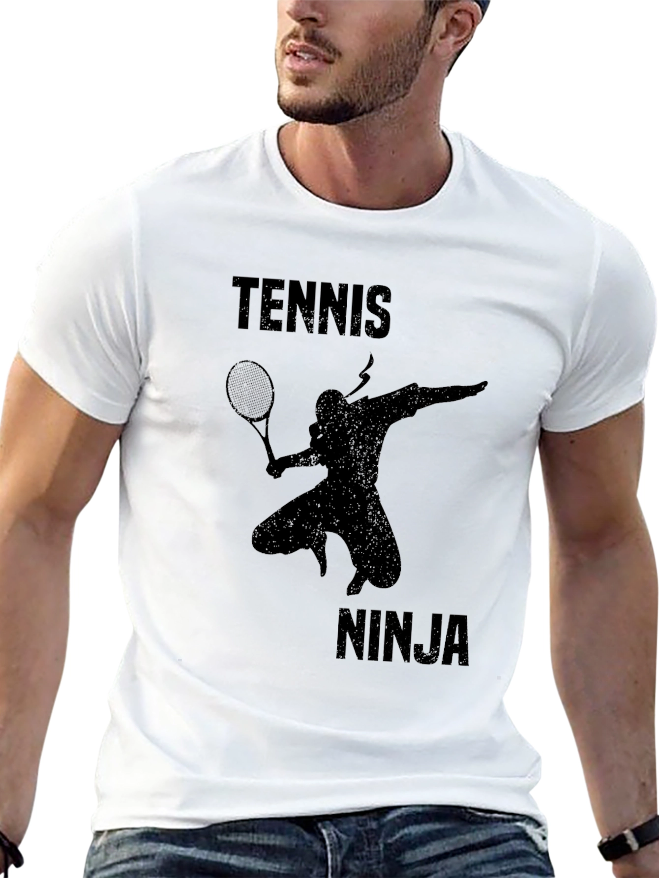 Tennis Ninja Black Graphic Tee