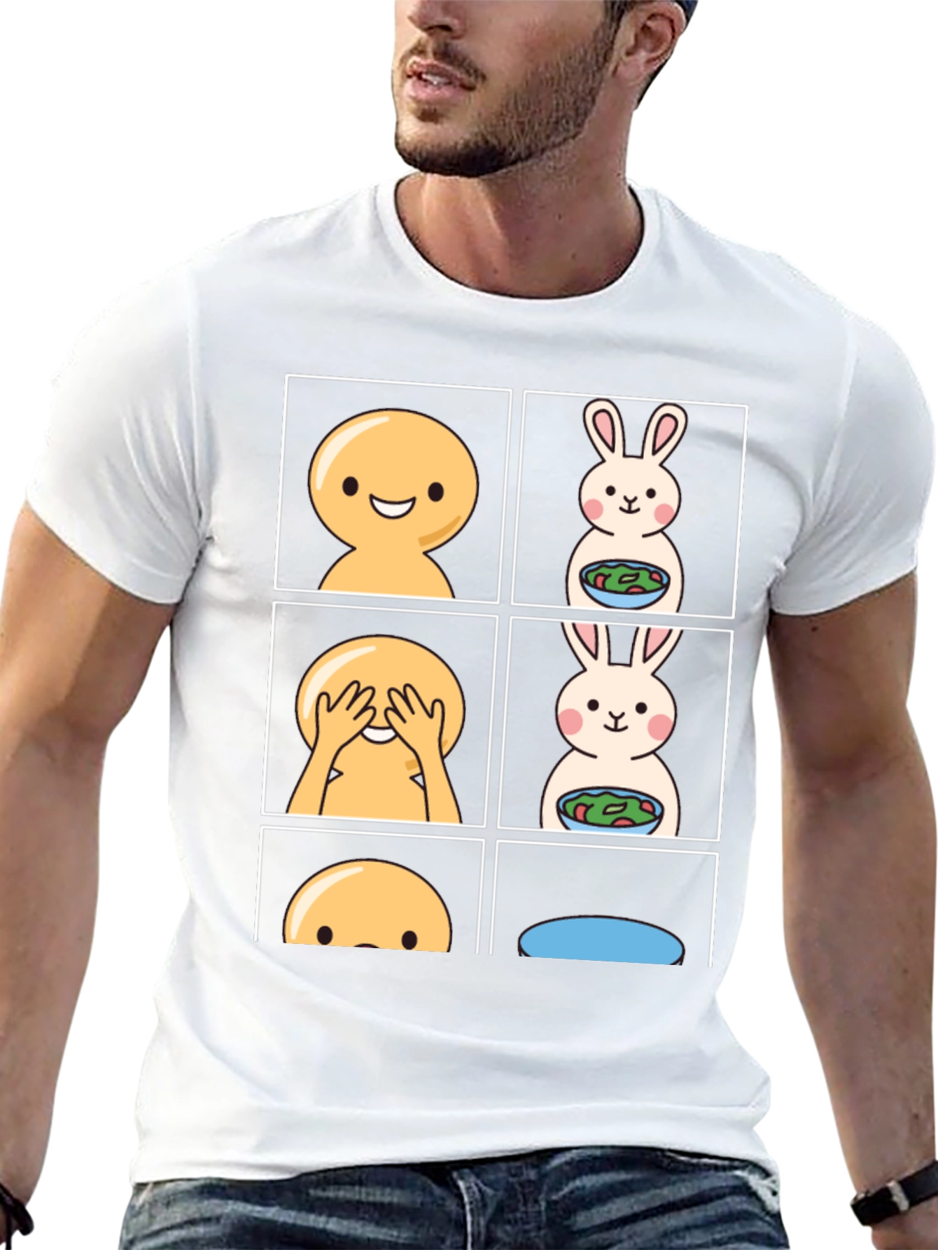 Emoji & Bunny Salad Humor T-Shirt