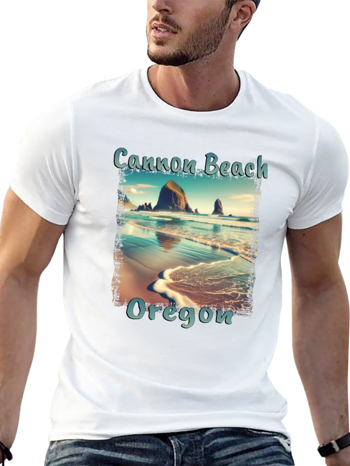 Cannon Beach Oregon Tee - Scenic Coastal Design