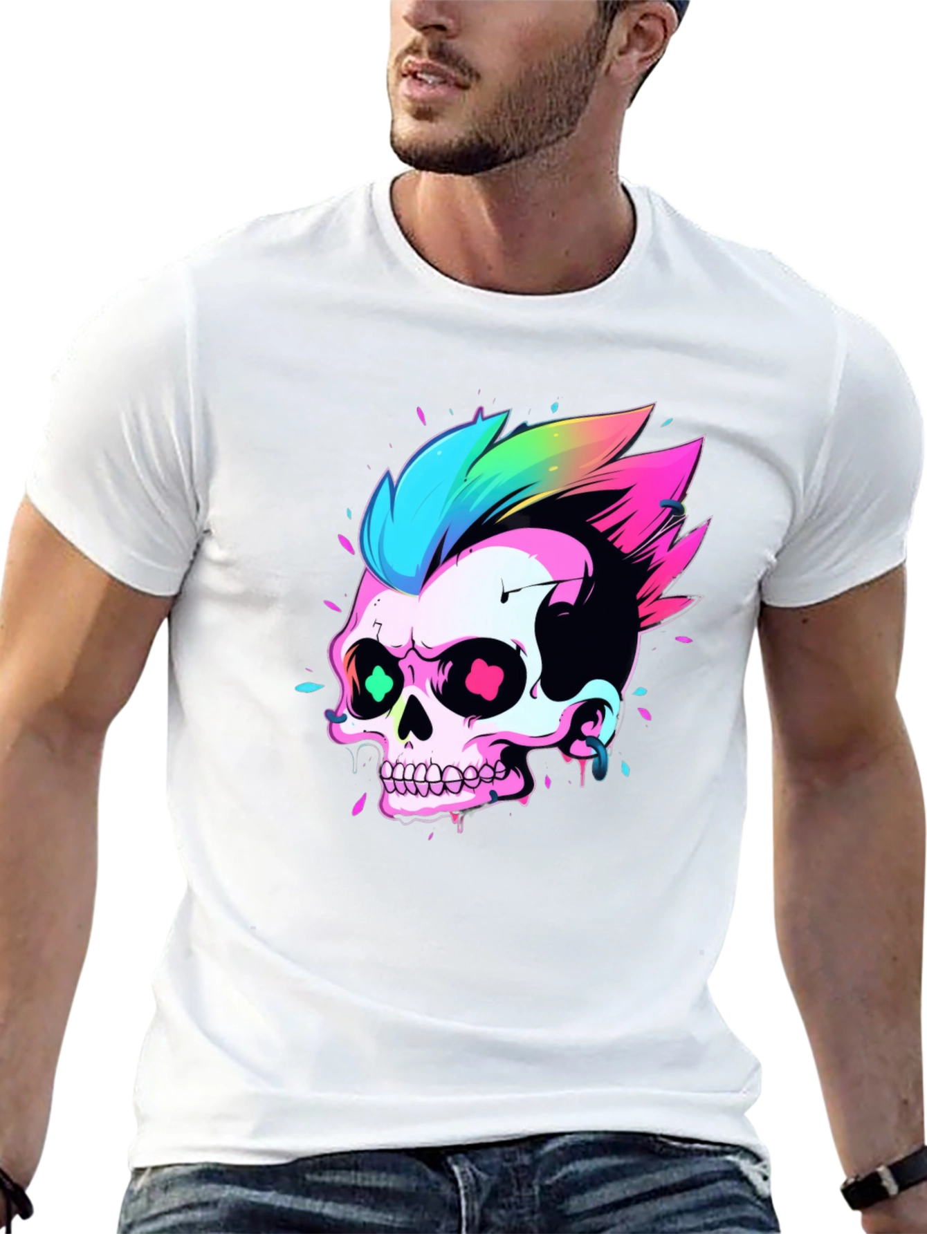 Neon Skull Graphic Tee - Punk Rock Style