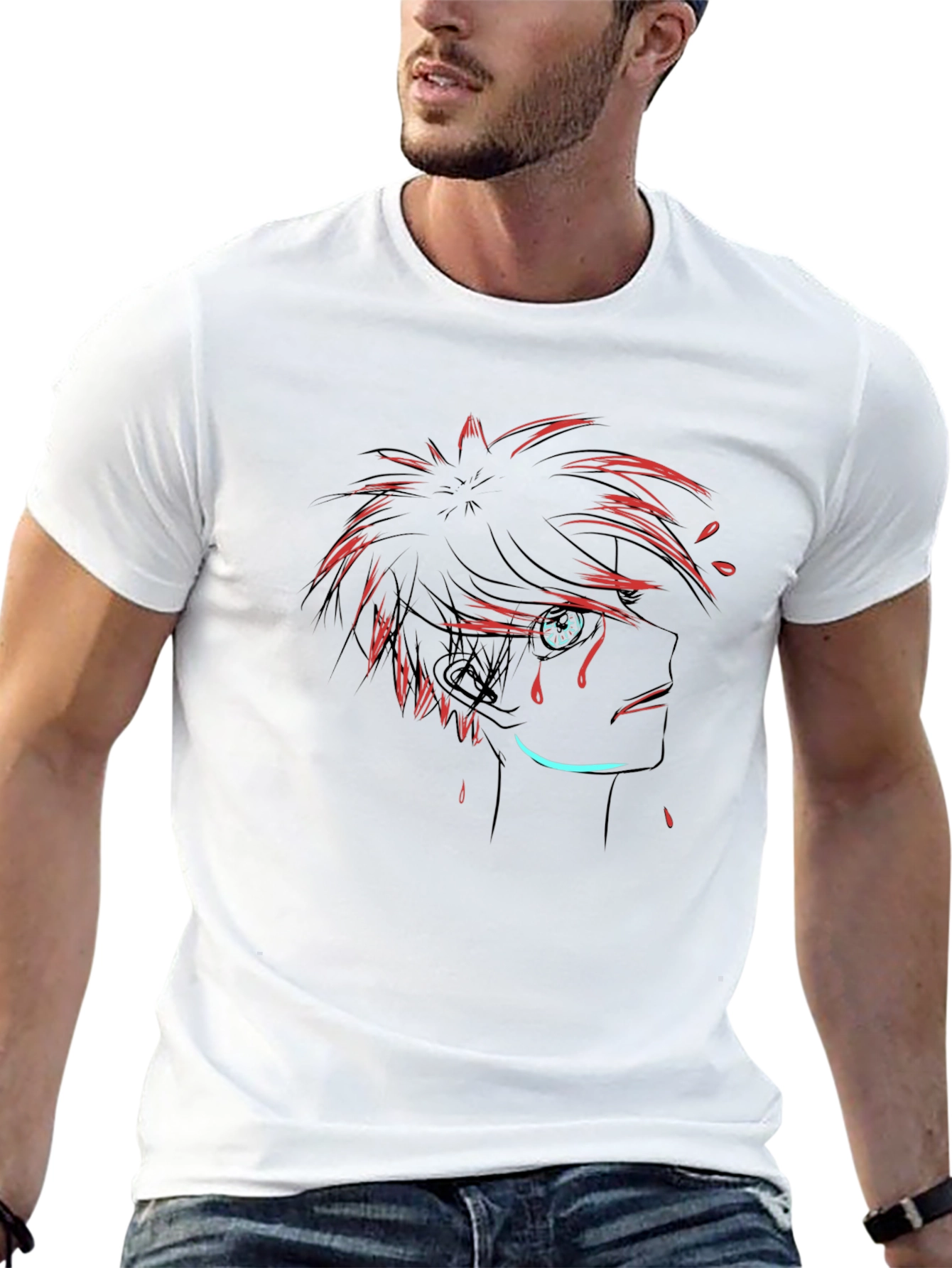 Anime Style Graphic Black T-Shirt