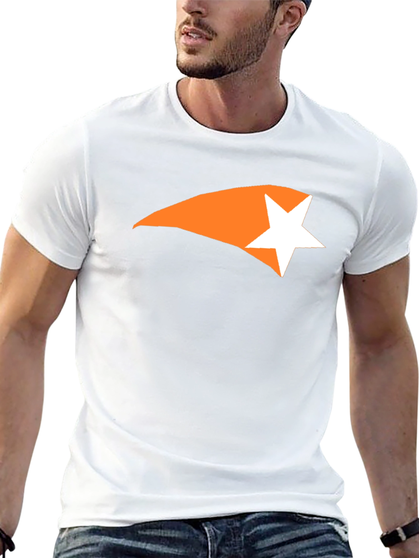 Mens Black Graphic Tee - Comet Star Design