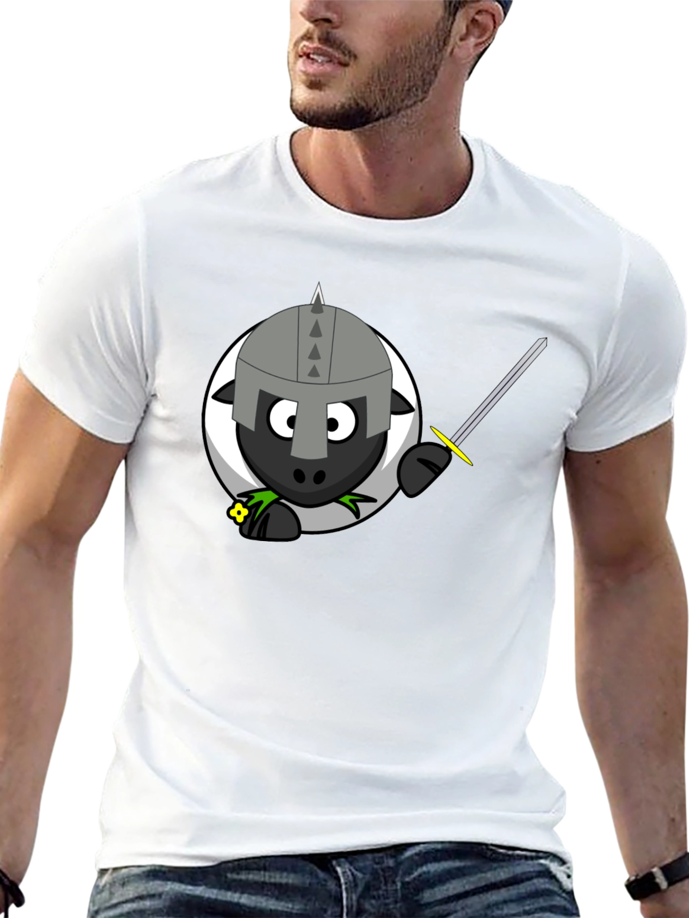 Knight Sheep Graphic T-Shirt