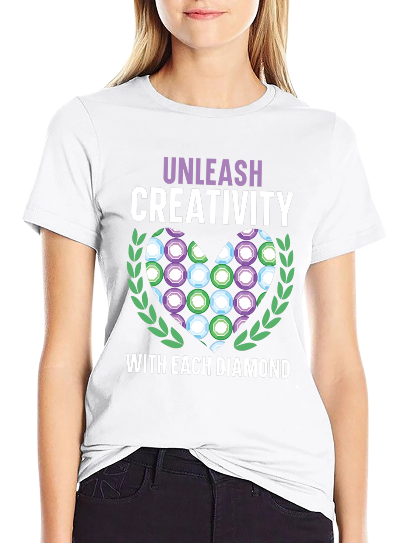 Unleash Creativity Diamond Heart T-Shirt