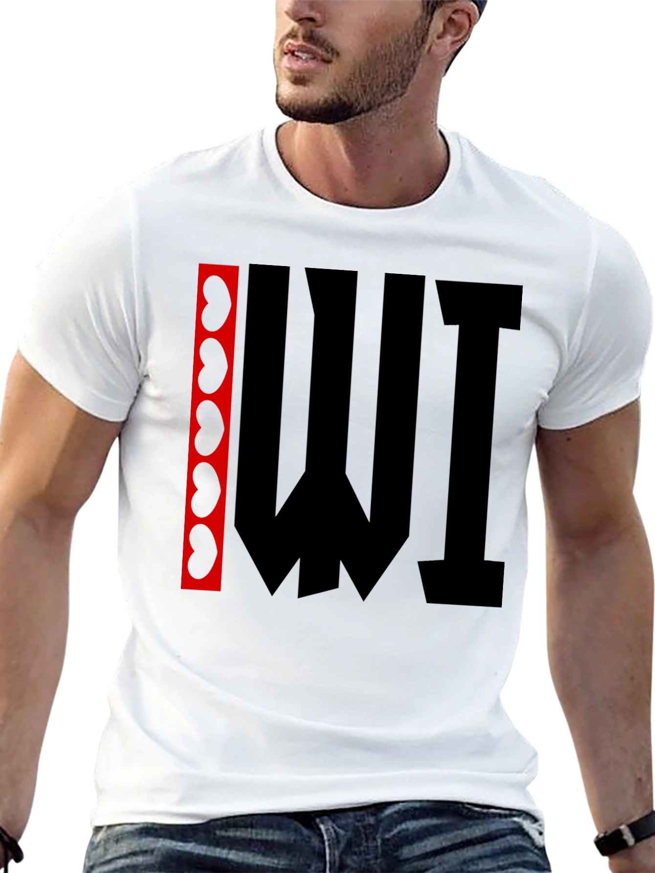 Abstract Graphic Print T-Shirt - Black