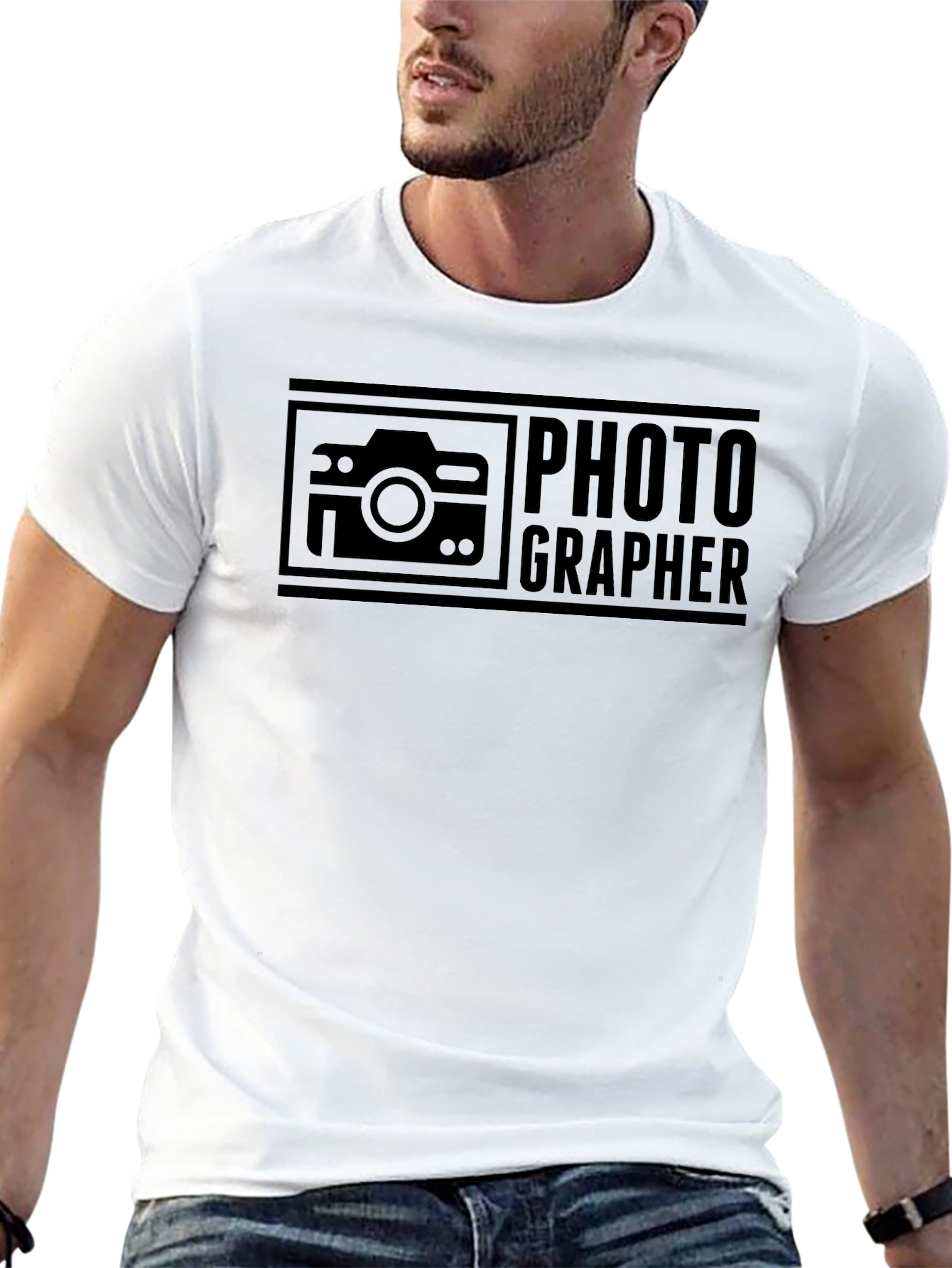 Photographer Graphic Print Crew Neck T-Shirt