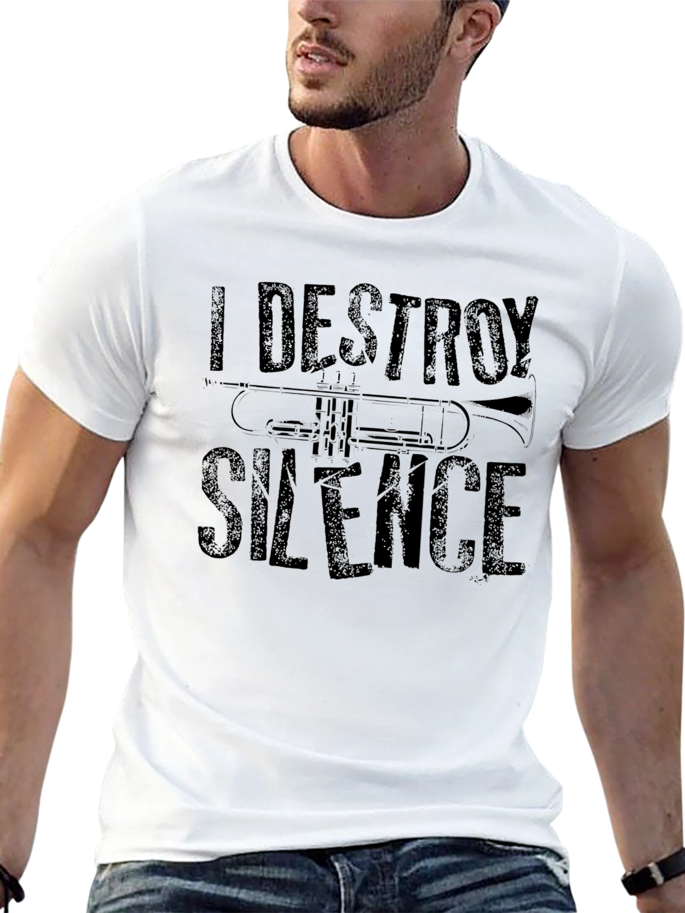 I Destroy Silence Trumpet Graphic T-Shirt