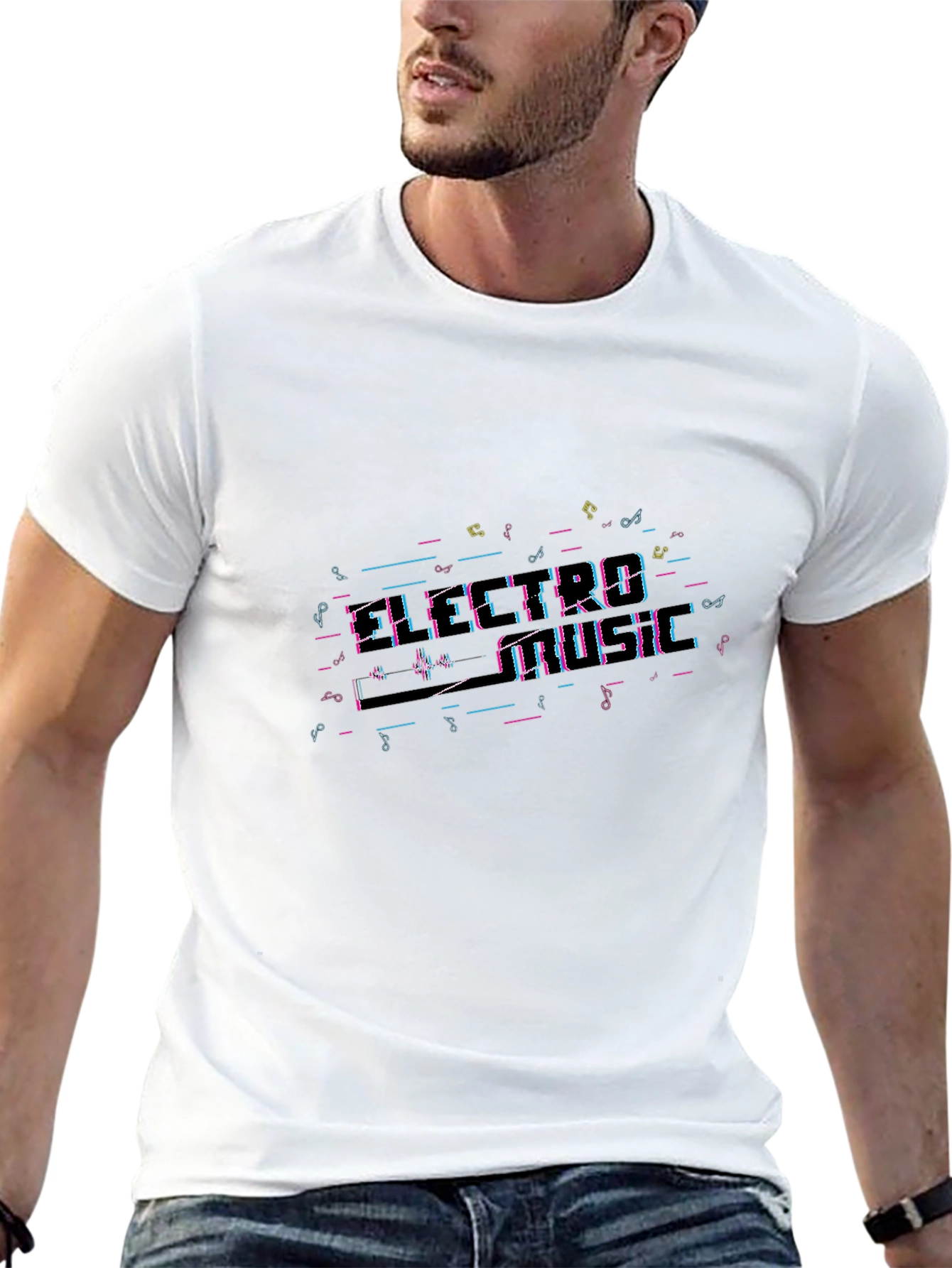 Electro Music T-Shirt - Black Crew Neck Tee