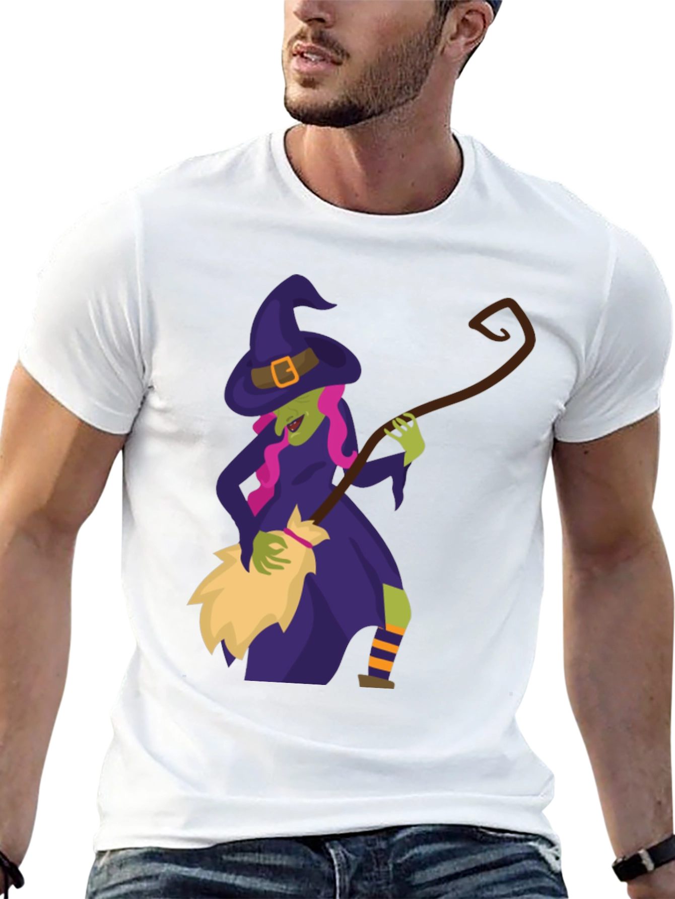 Witch Broomstick Halloween Tee