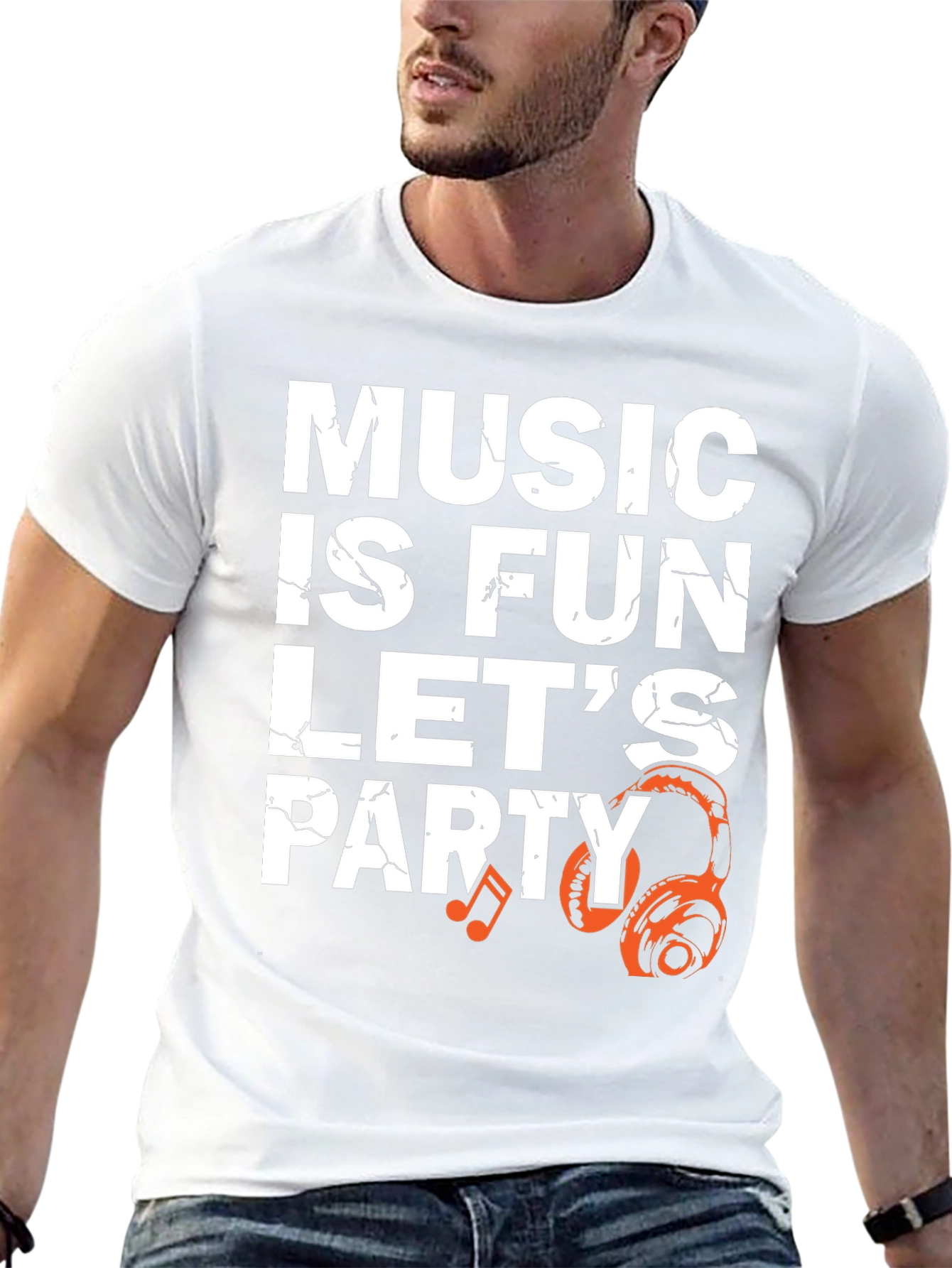 Music is Fun T-Shirt - Party Headphones Graphic Tee
