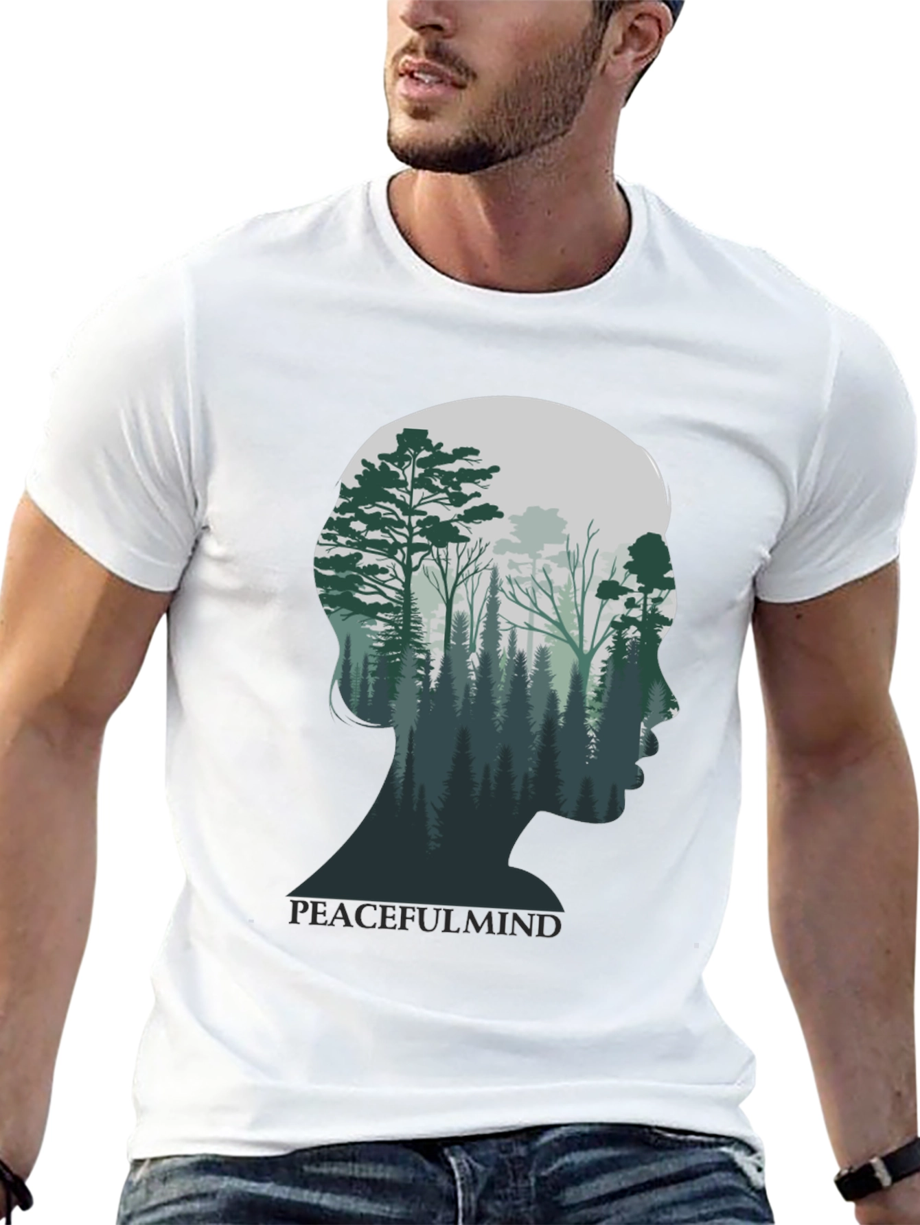 Peaceful Mind Forest Silhouette T-Shirt