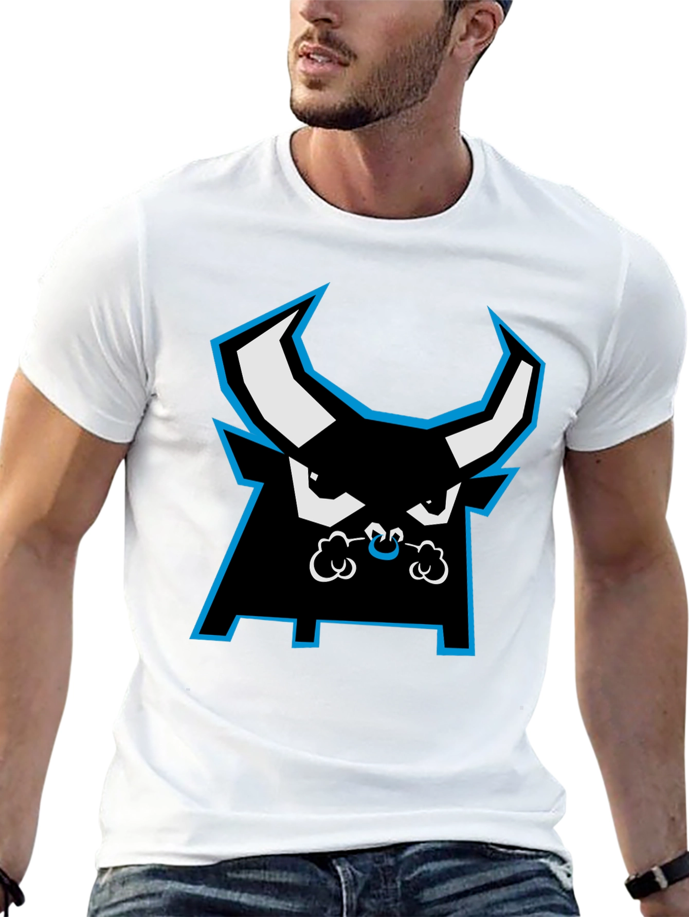 Bold Bull Graphic Tee - Black Cotton Casual Wear