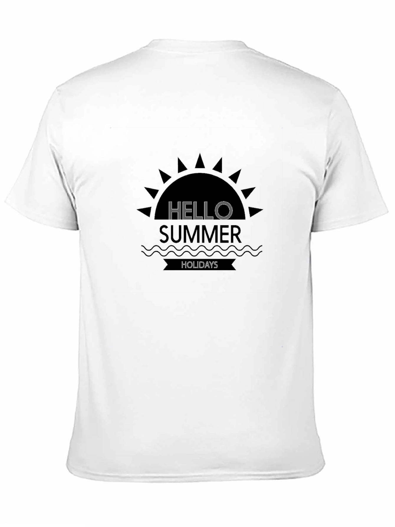Hello Summer Holidays Black T-Shirt