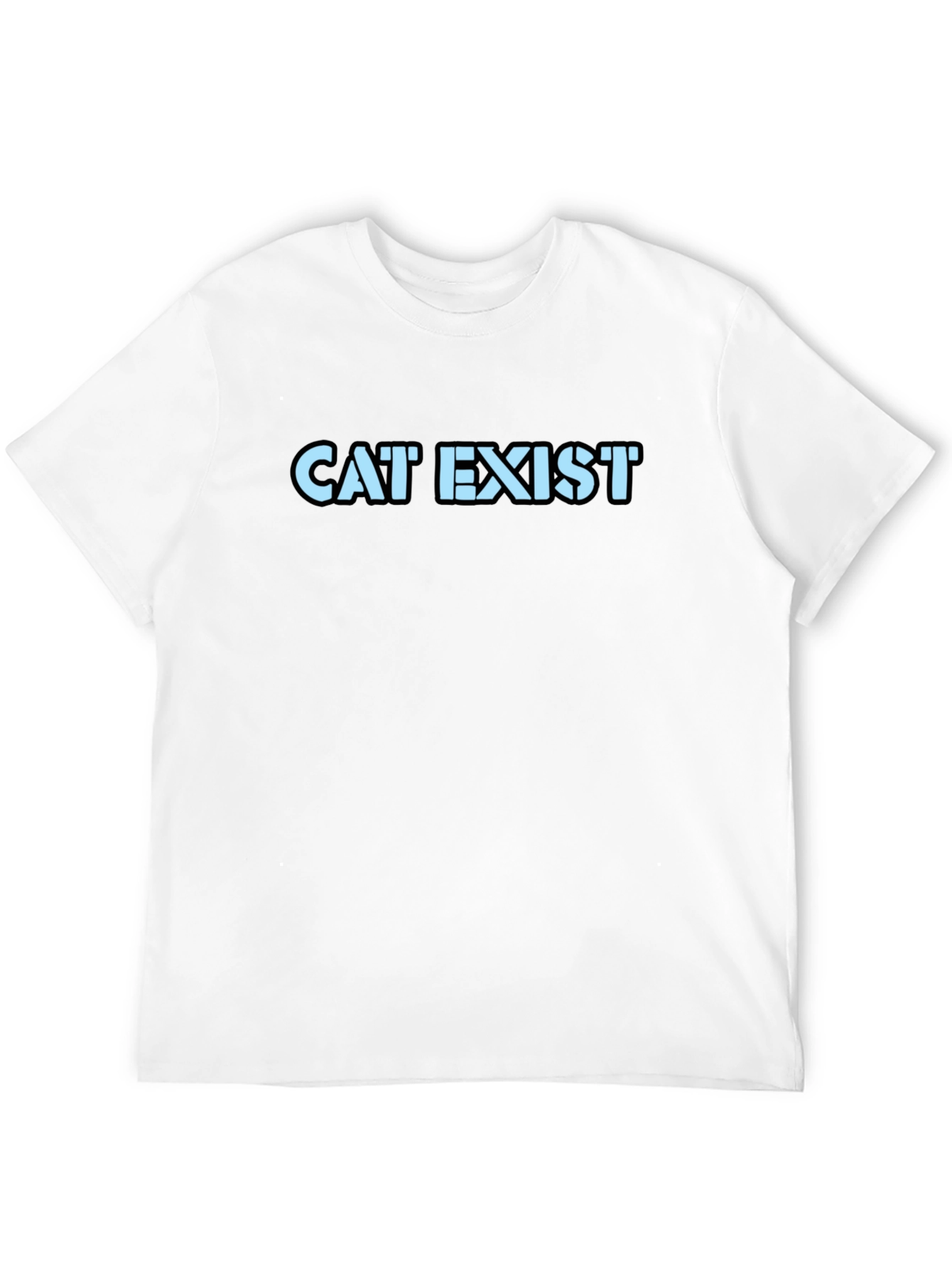 CAT EXIST Graphic Tee - Black Crew Neck T-Shirt