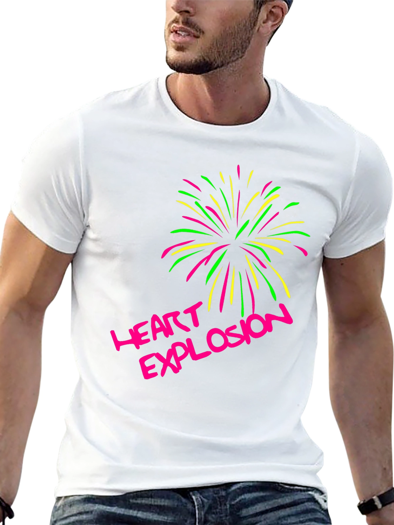 Heart Explosion Graphic T-Shirt