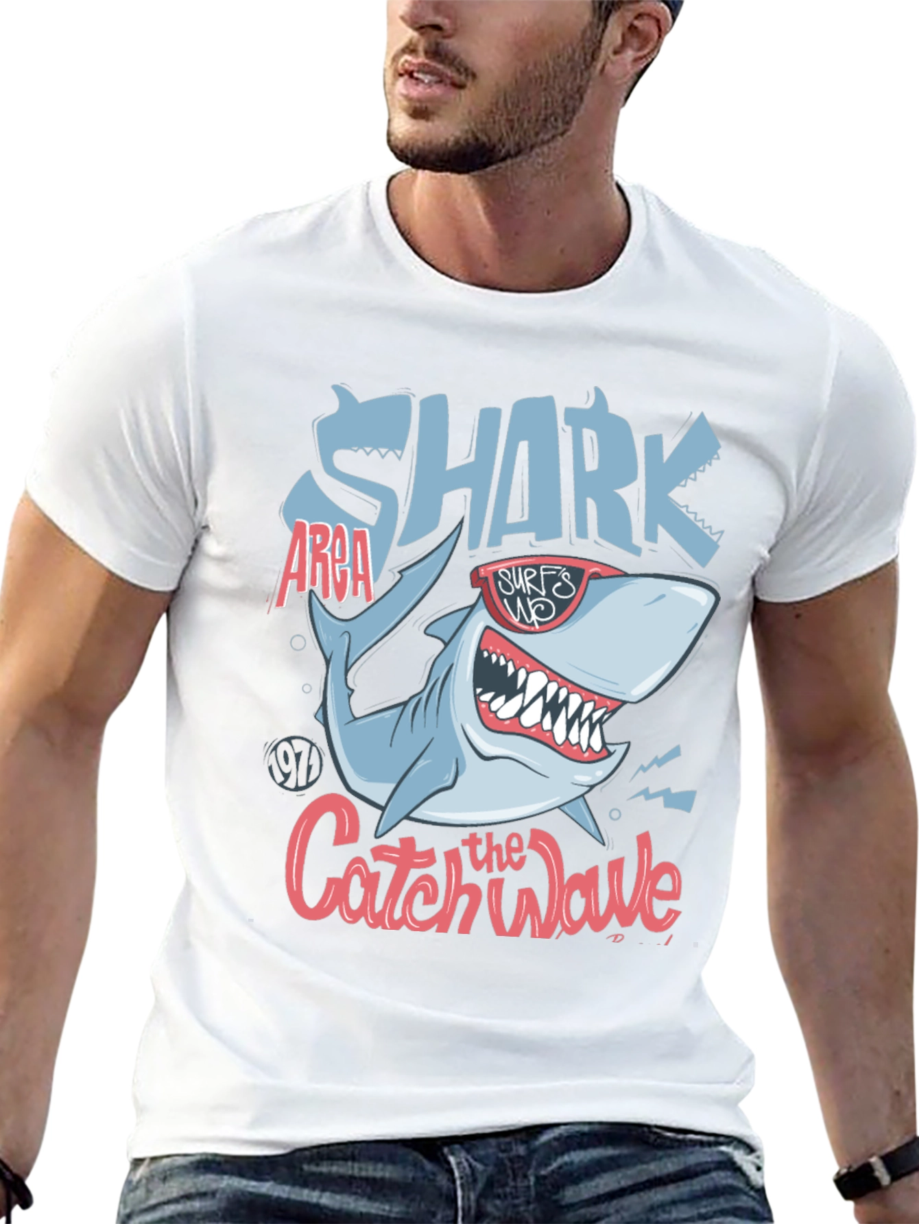Shark Catch the Wave Graphic Tee - Surfs Up!