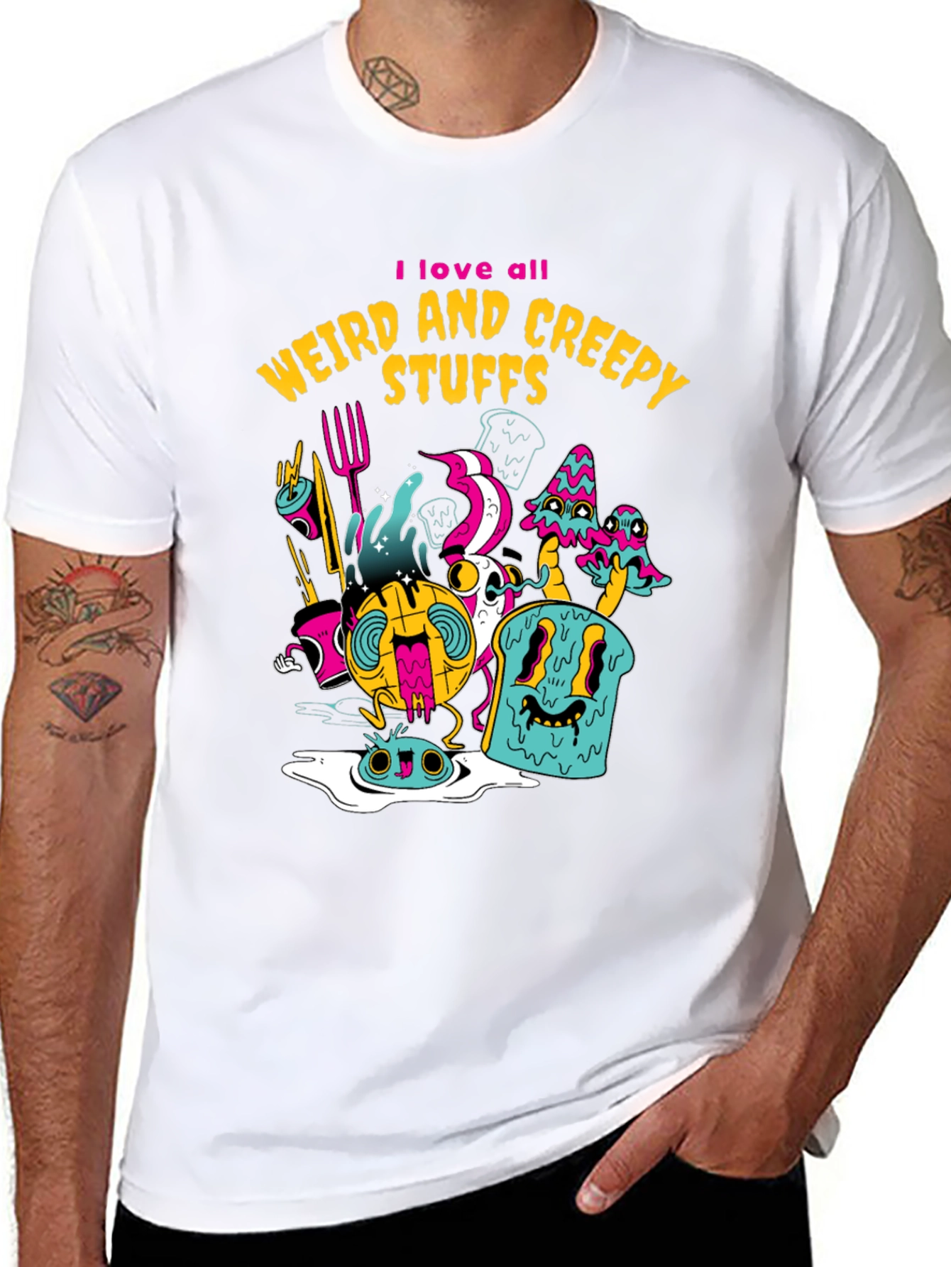 Weird & Creepy Graphic Tee - Stylish Black T-Shirt