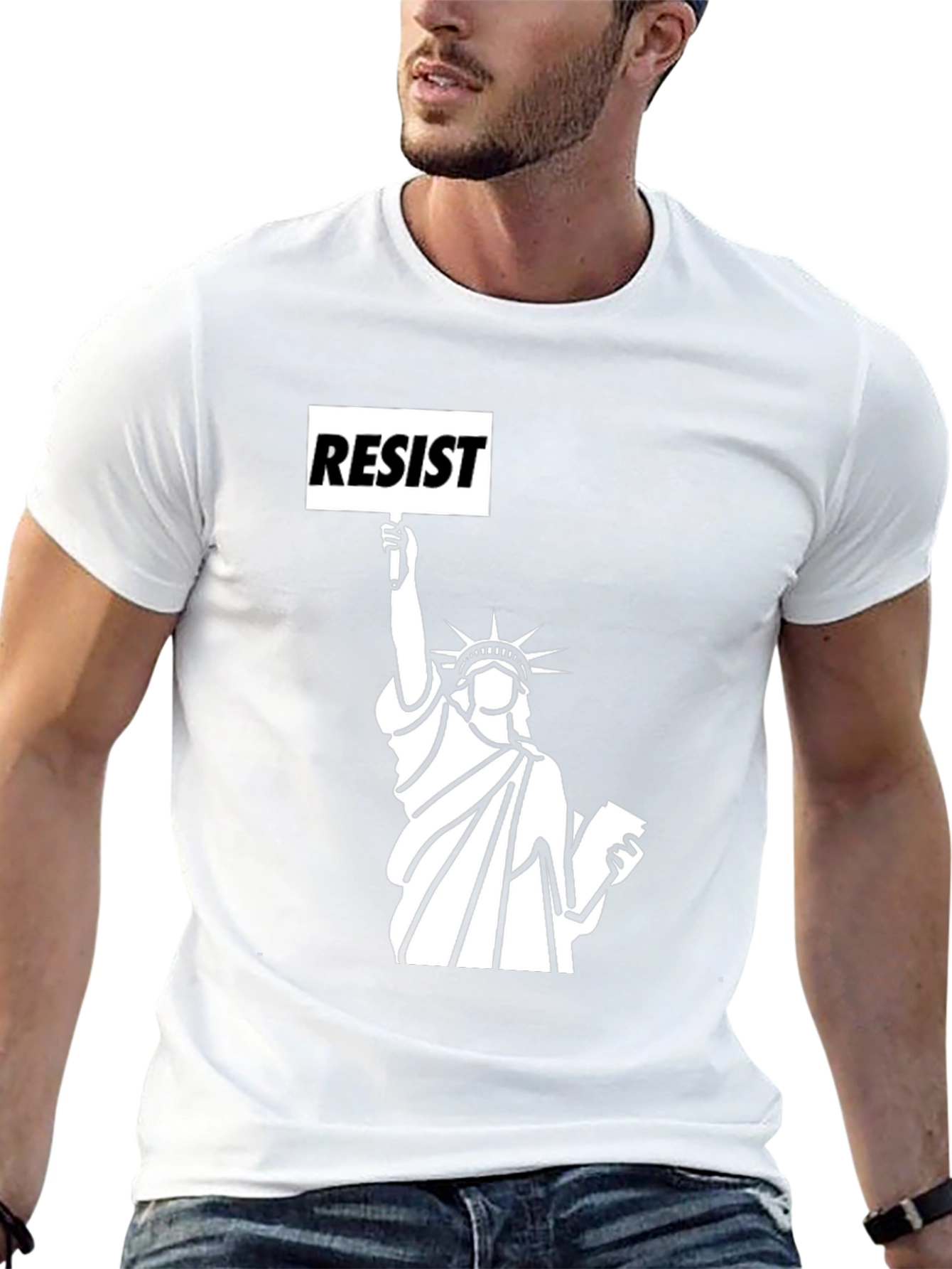Resist Statue of Liberty Black T-Shirt