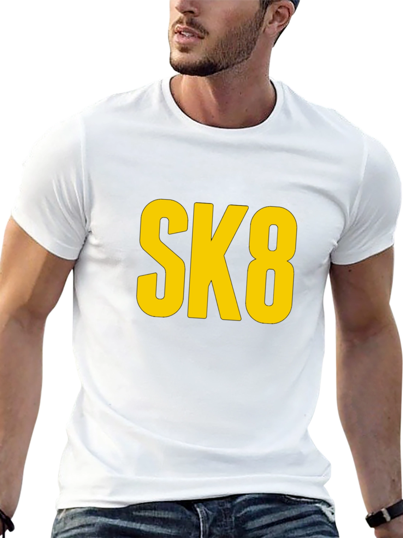 SK8 Graphic Tee - Black Cotton T-Shirt