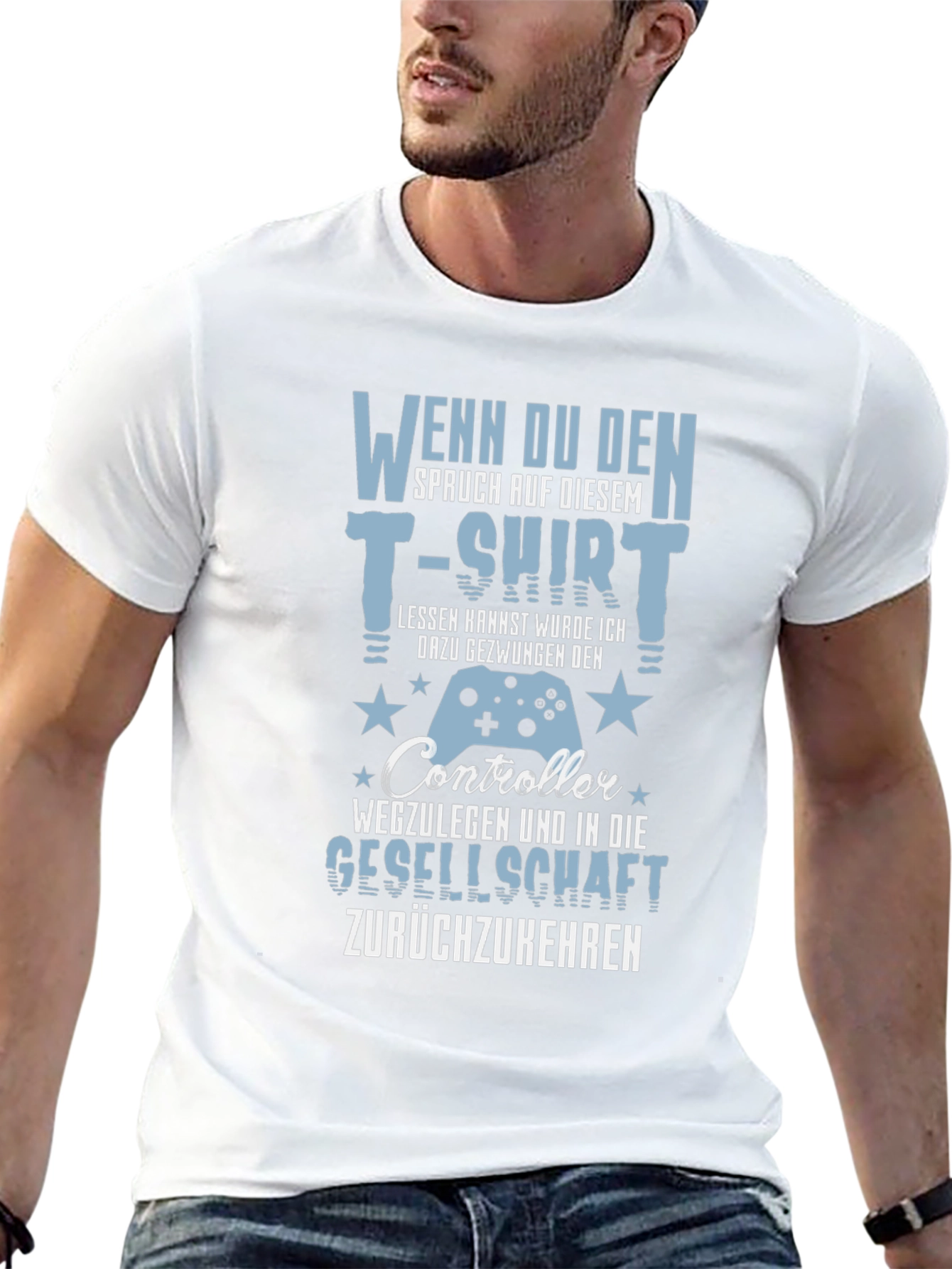 Gamer T-Shirt - Funny German Slogan Controller Design