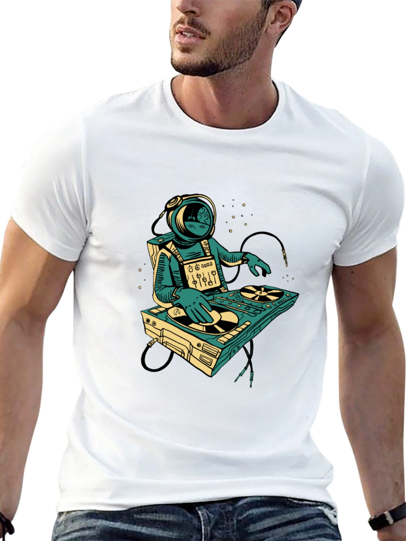 Astronaut DJ Graphic Tee - Space Music Lover T-Shirt