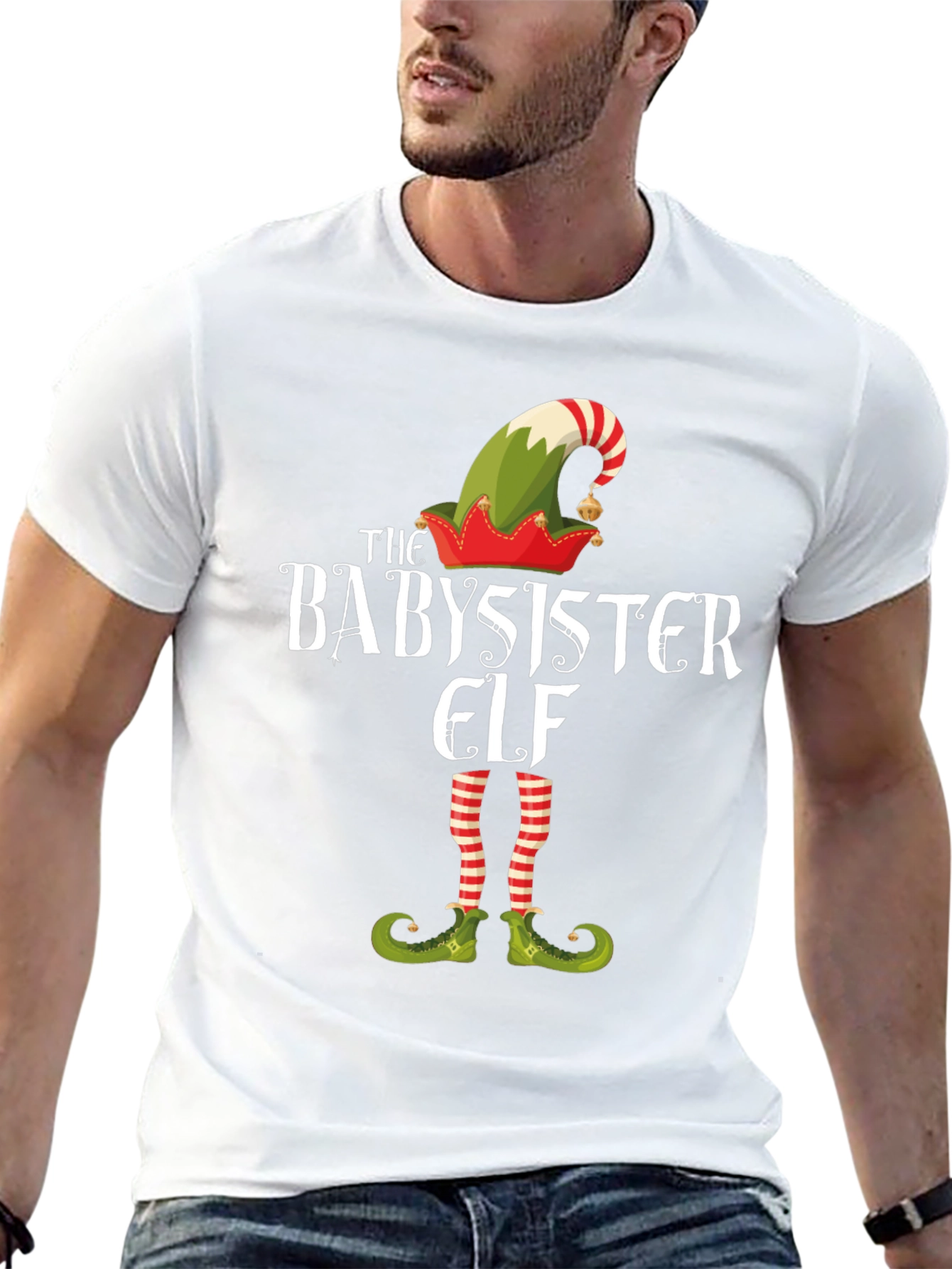 Babysister Elf Graphic Tee - Holiday Fun!