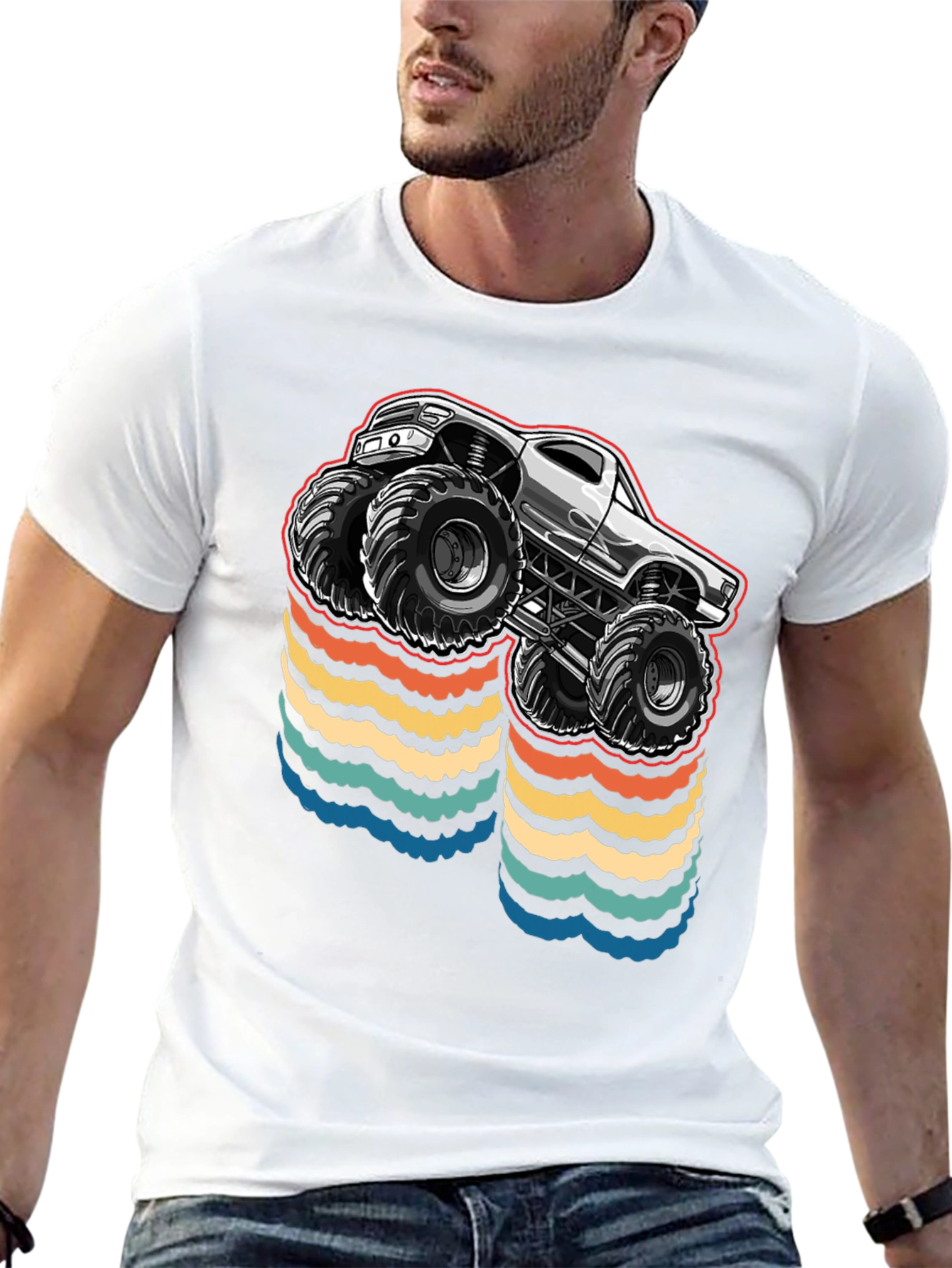 Monster Truck Retro Waves T-Shirt