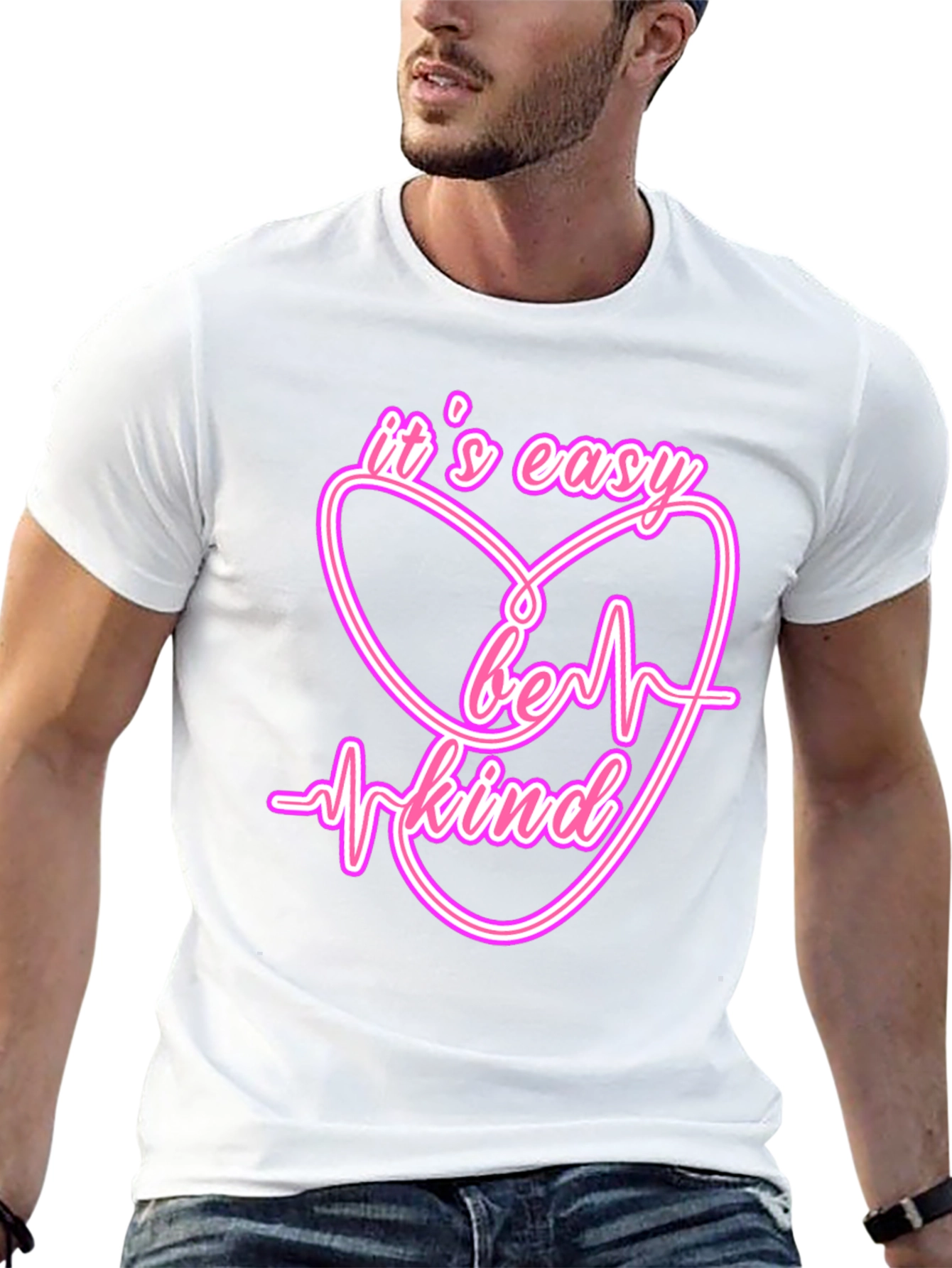 Its Easy Be Kind Heartbeat T-Shirt