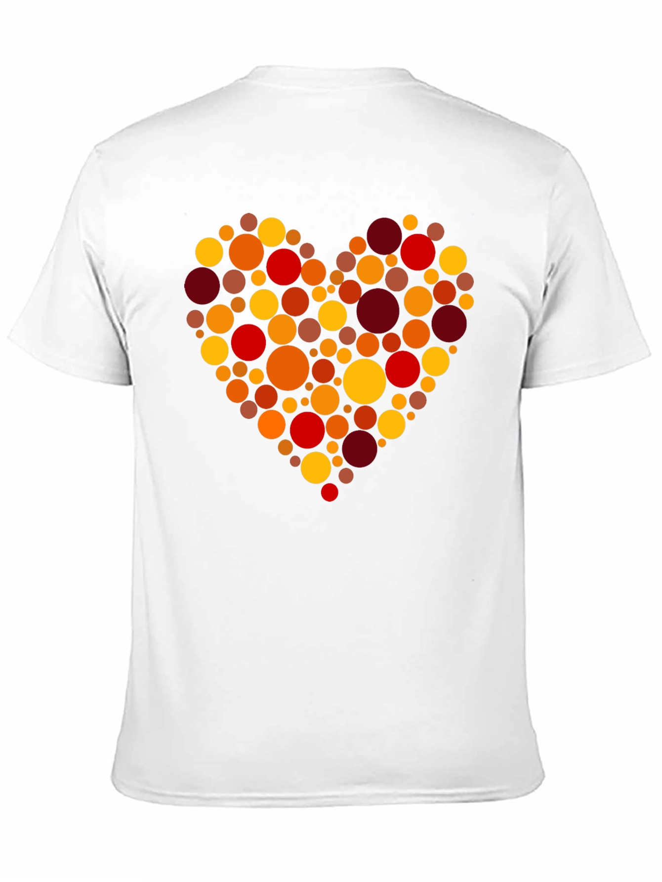 Heart Circle Pattern Tee - Casual Black T-Shirt
