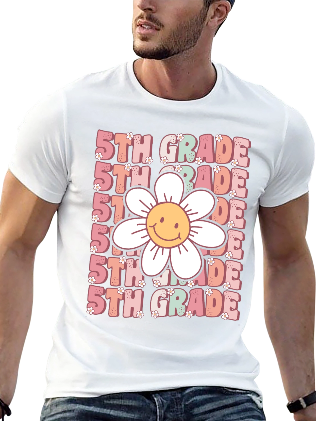 5th Grade Smiley Flower T-Shirt