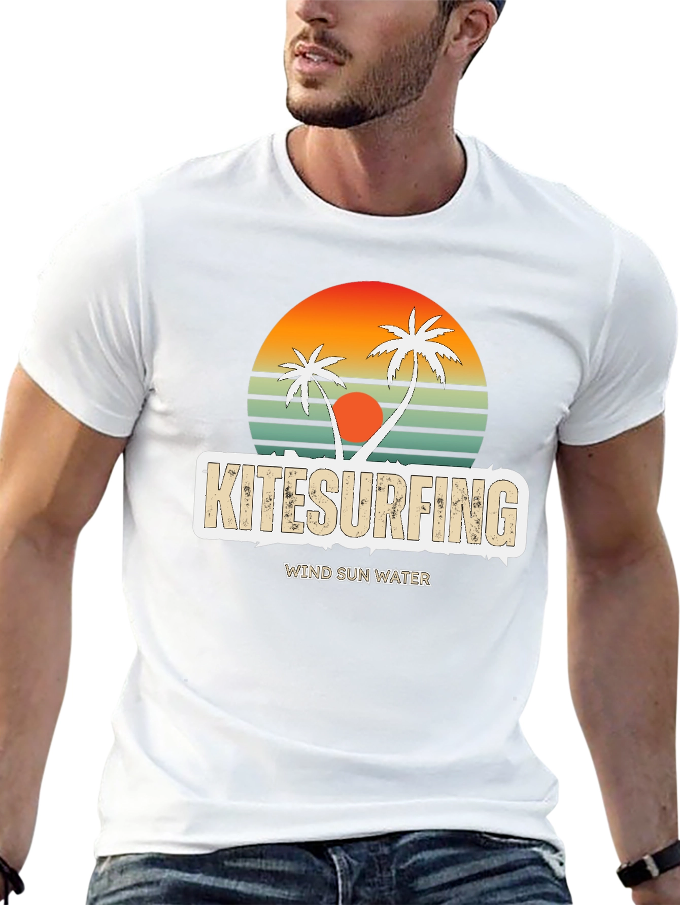 Kitesurfing Retro Sunset Tee