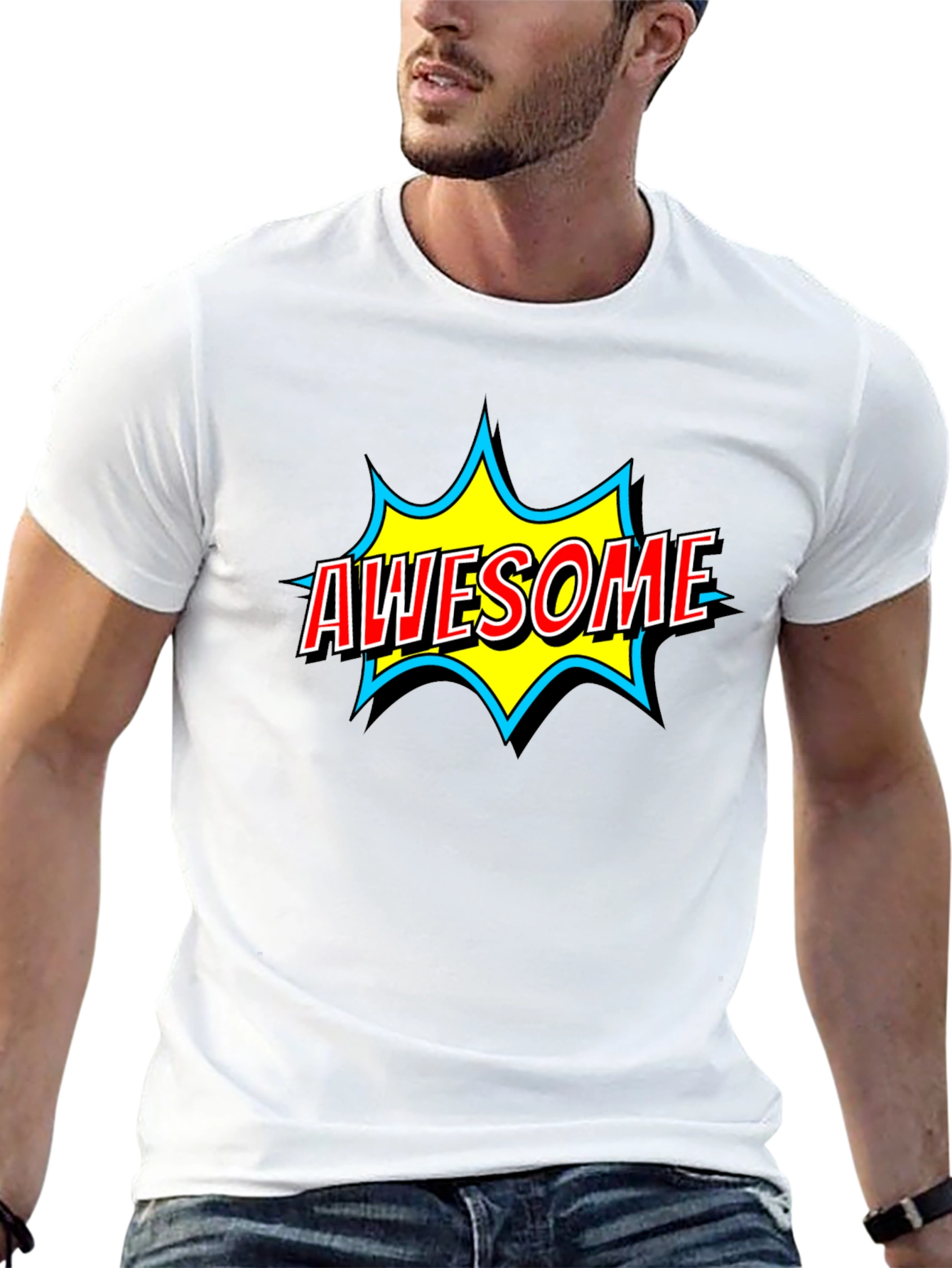 Awesome Graphic Print Black T-Shirt