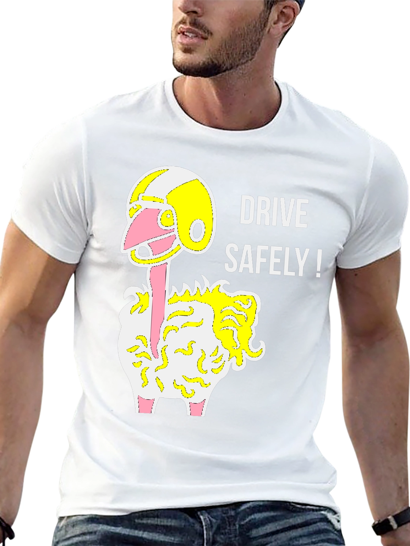 Drive Safely Ostrich T-Shirt - Black Graphic Tee