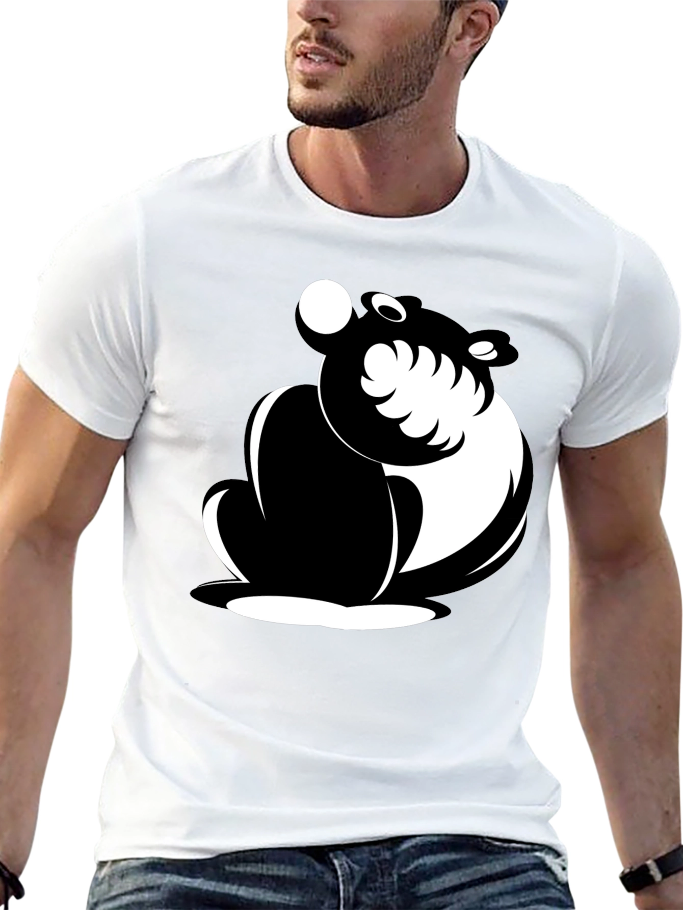 Stylish Black T-Shirt with Panda Graphic