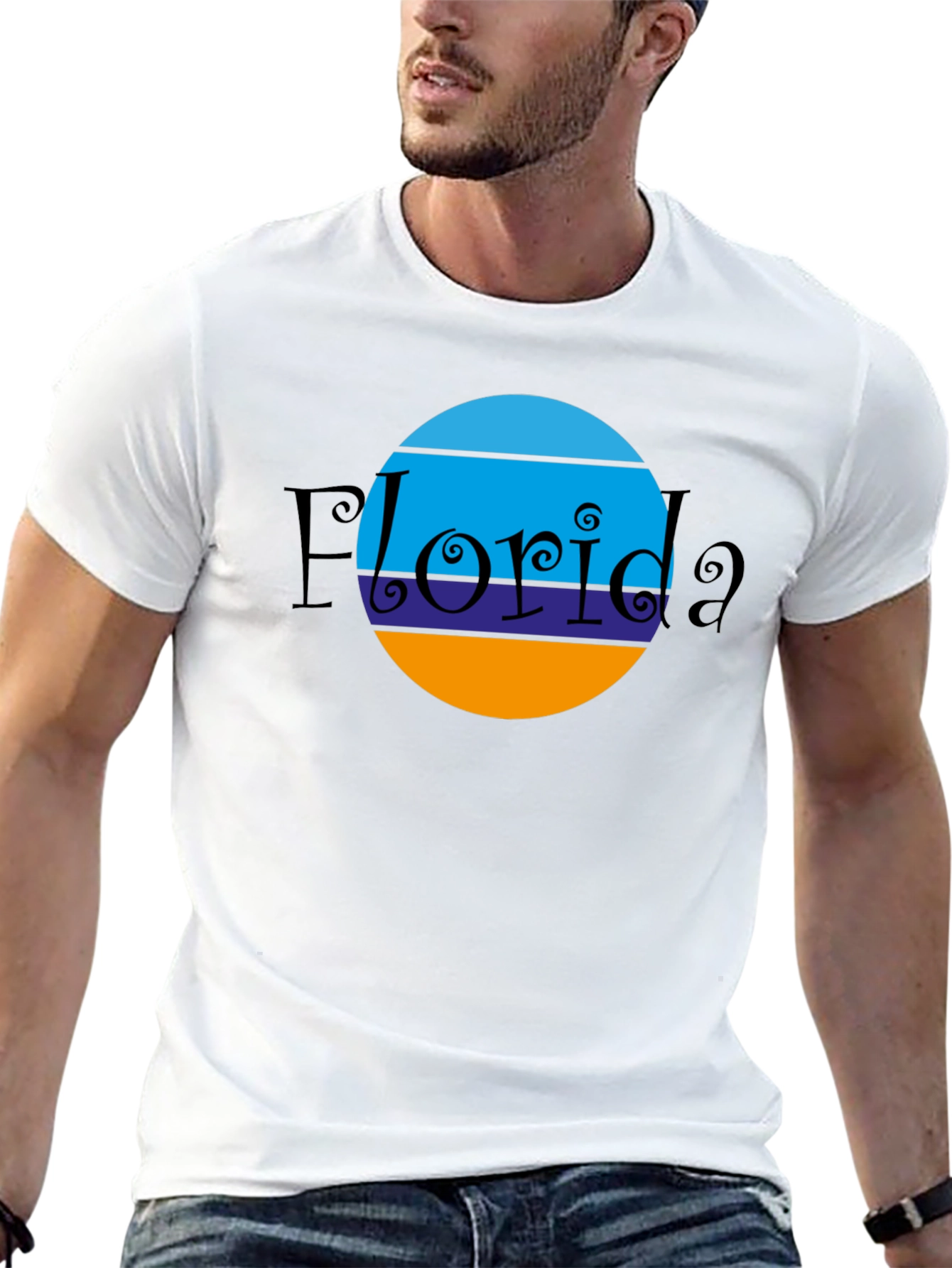 Florida Circle Graphic Black T-Shirt