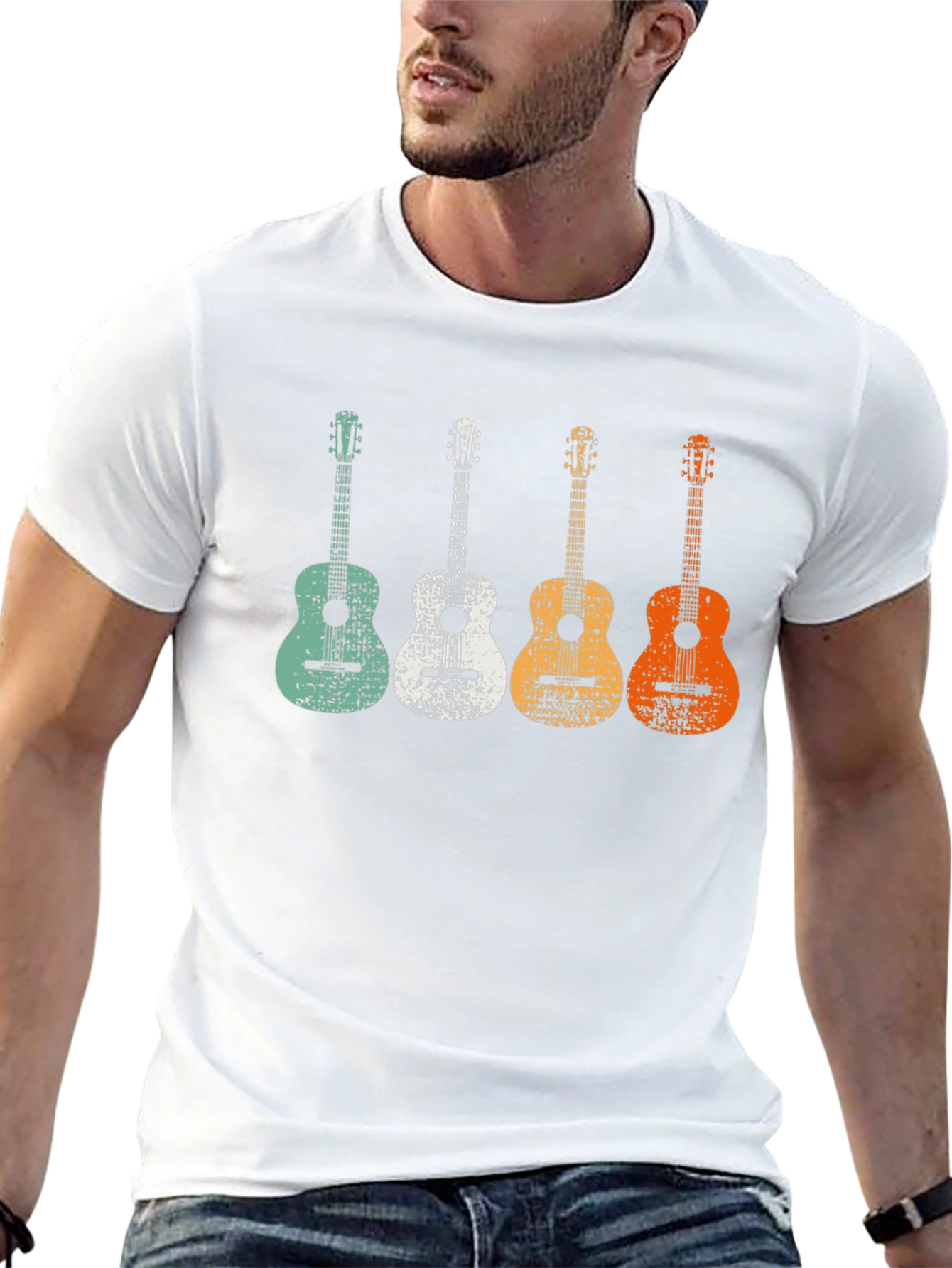 Retro Guitar T-Shirt - Music Lover Tee