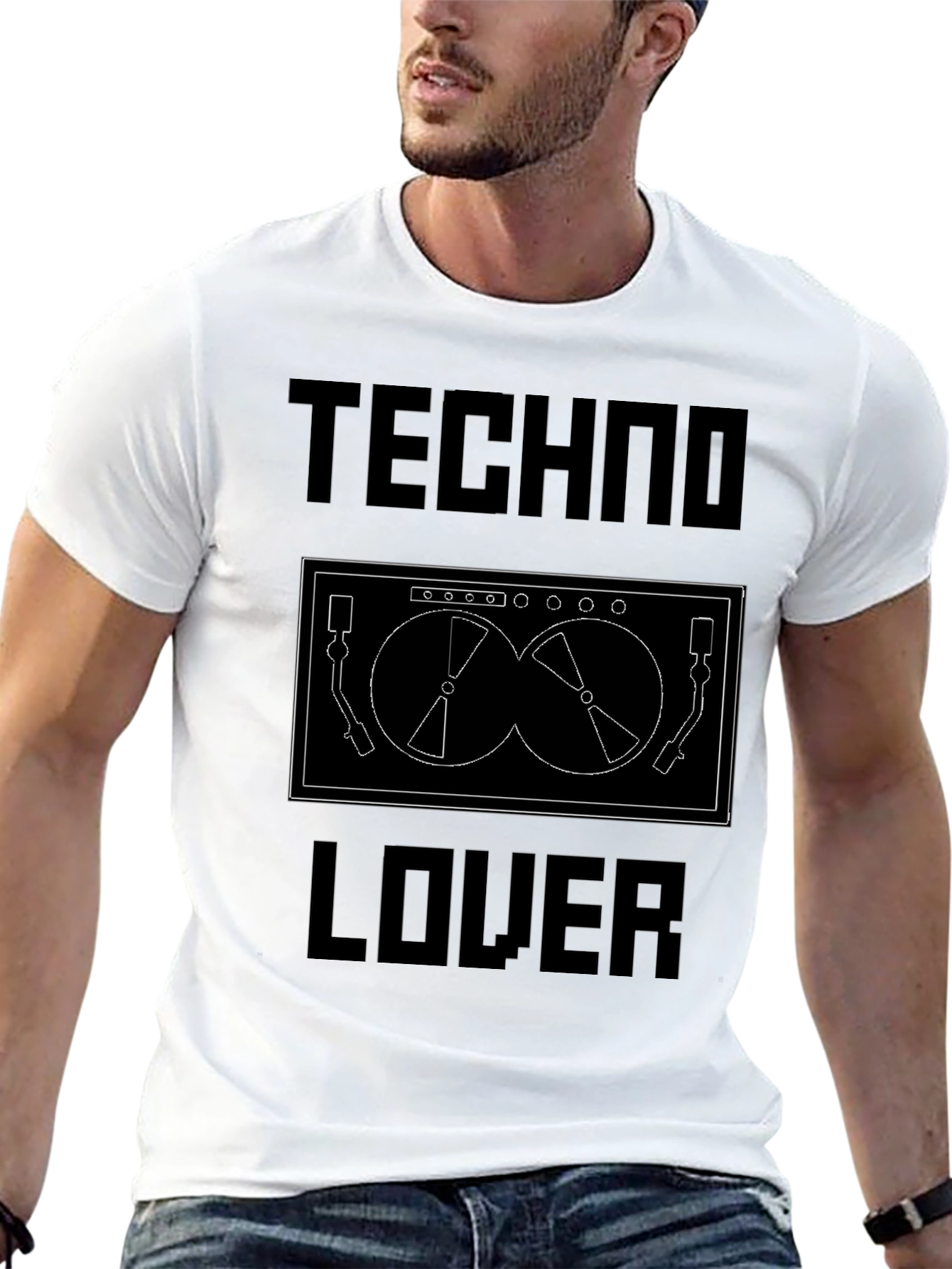 Techno Lover Black Graphic Tee