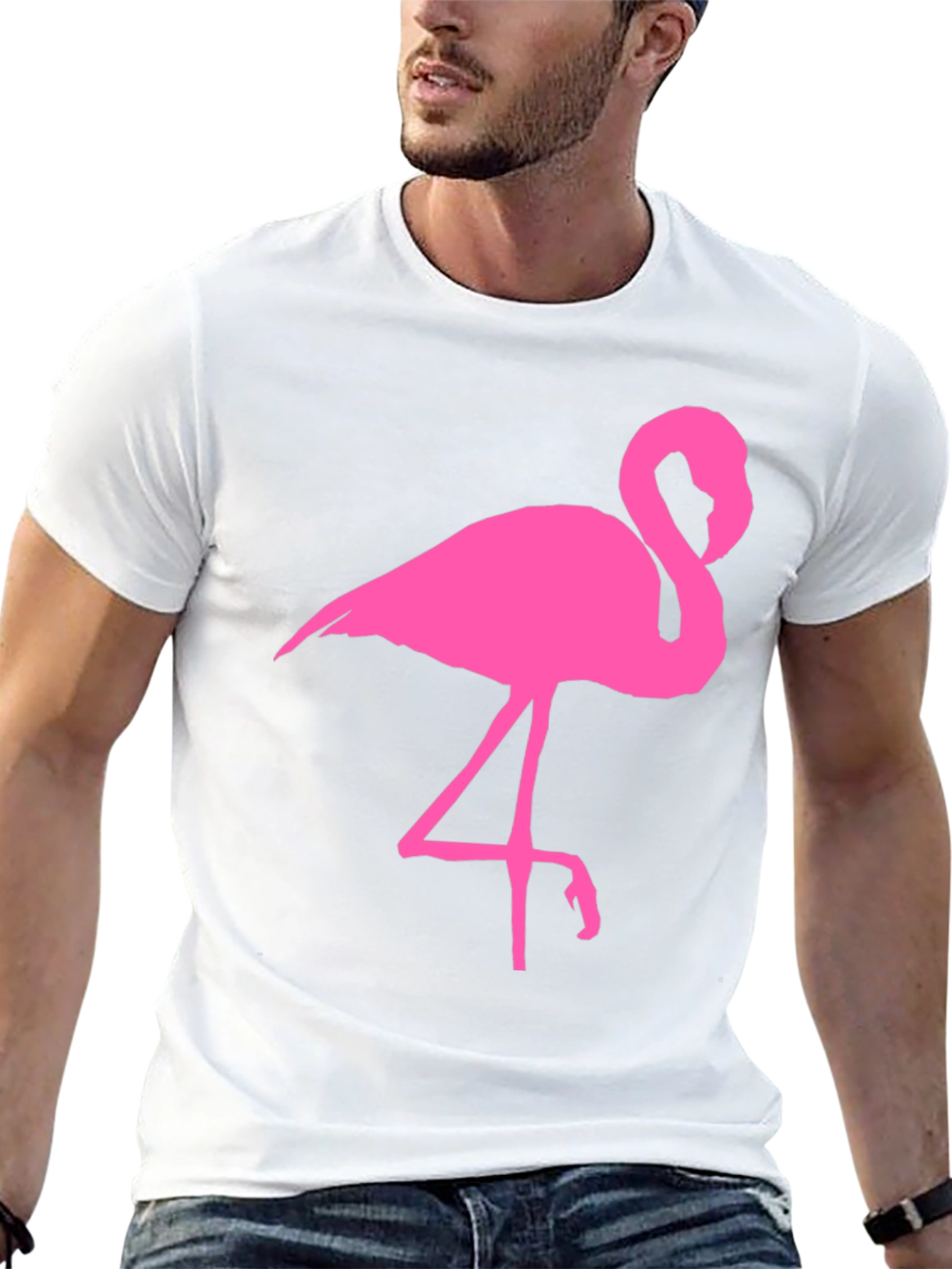 Pink Flamingo Graphic Tee - Black